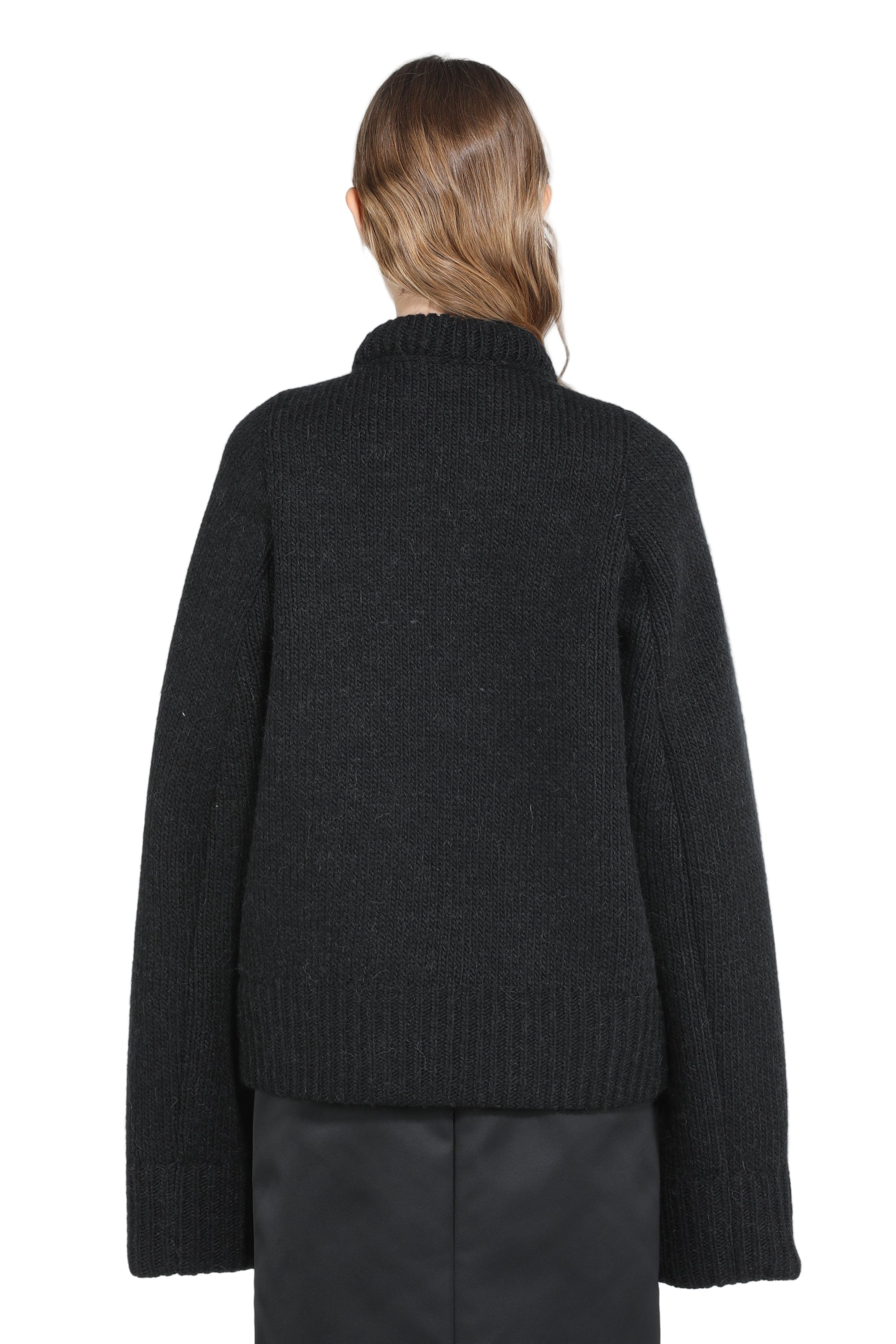 Oversized sweater with boat neckline