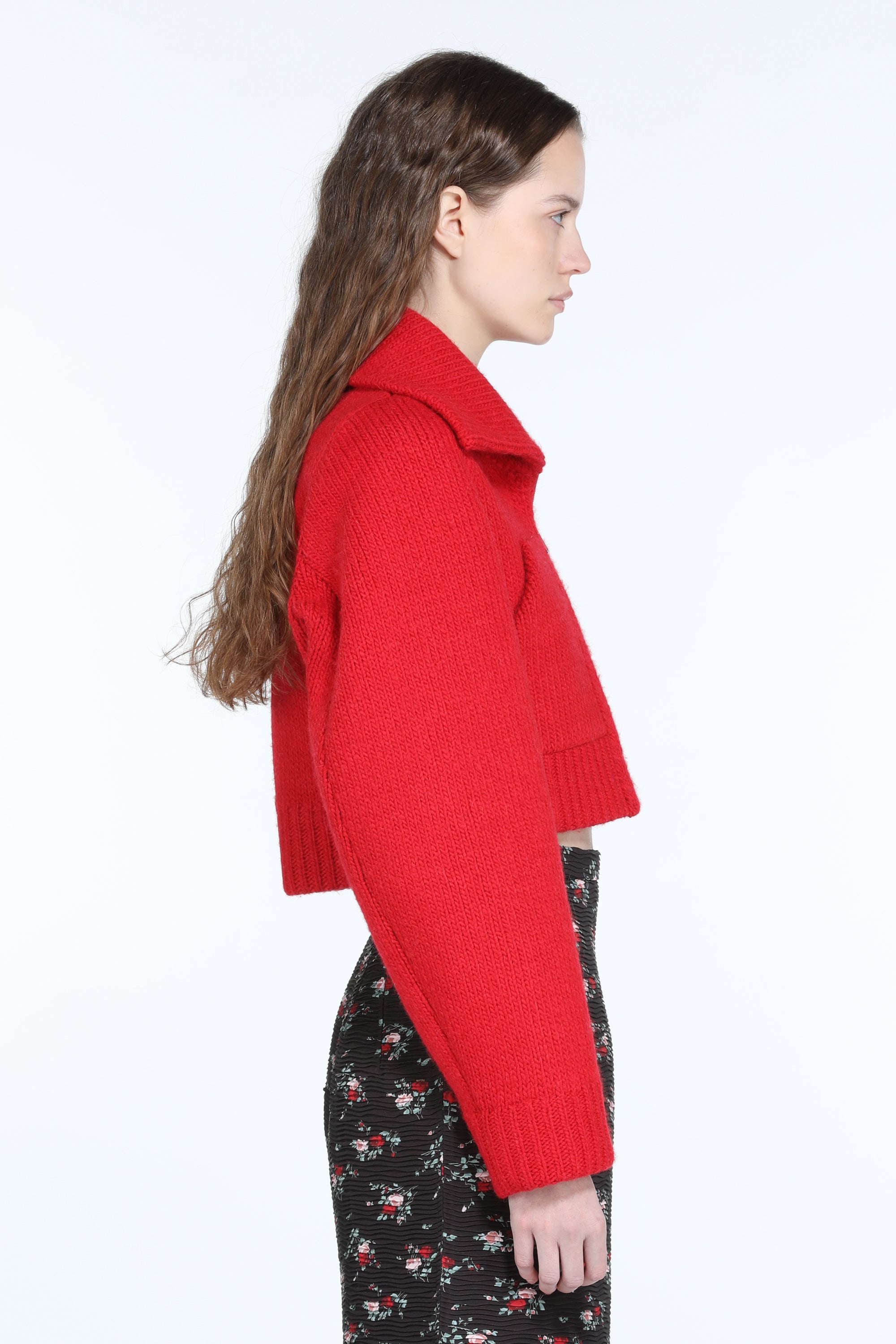 Cardigan con zip cropped
