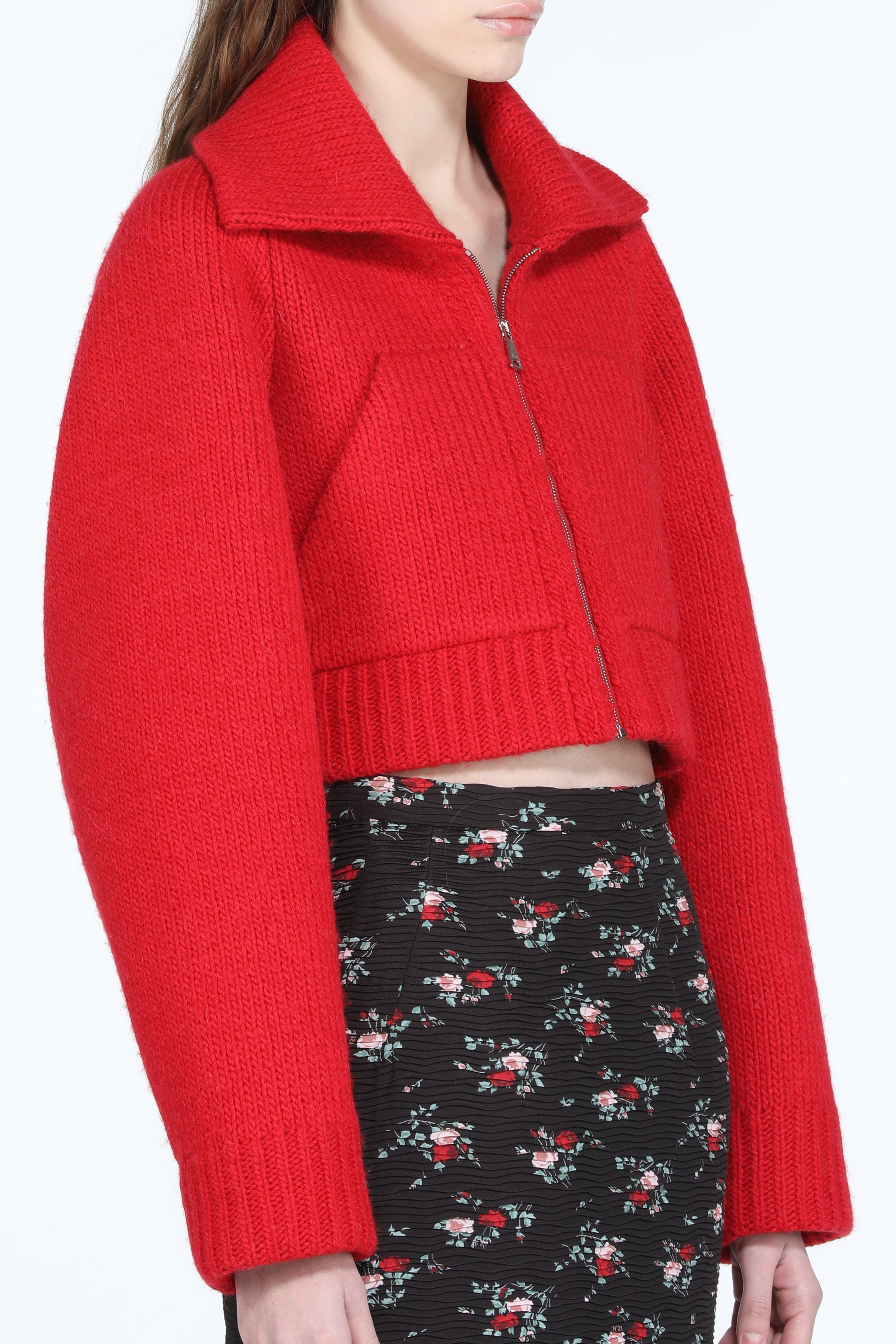 Cardigan con zip cropped