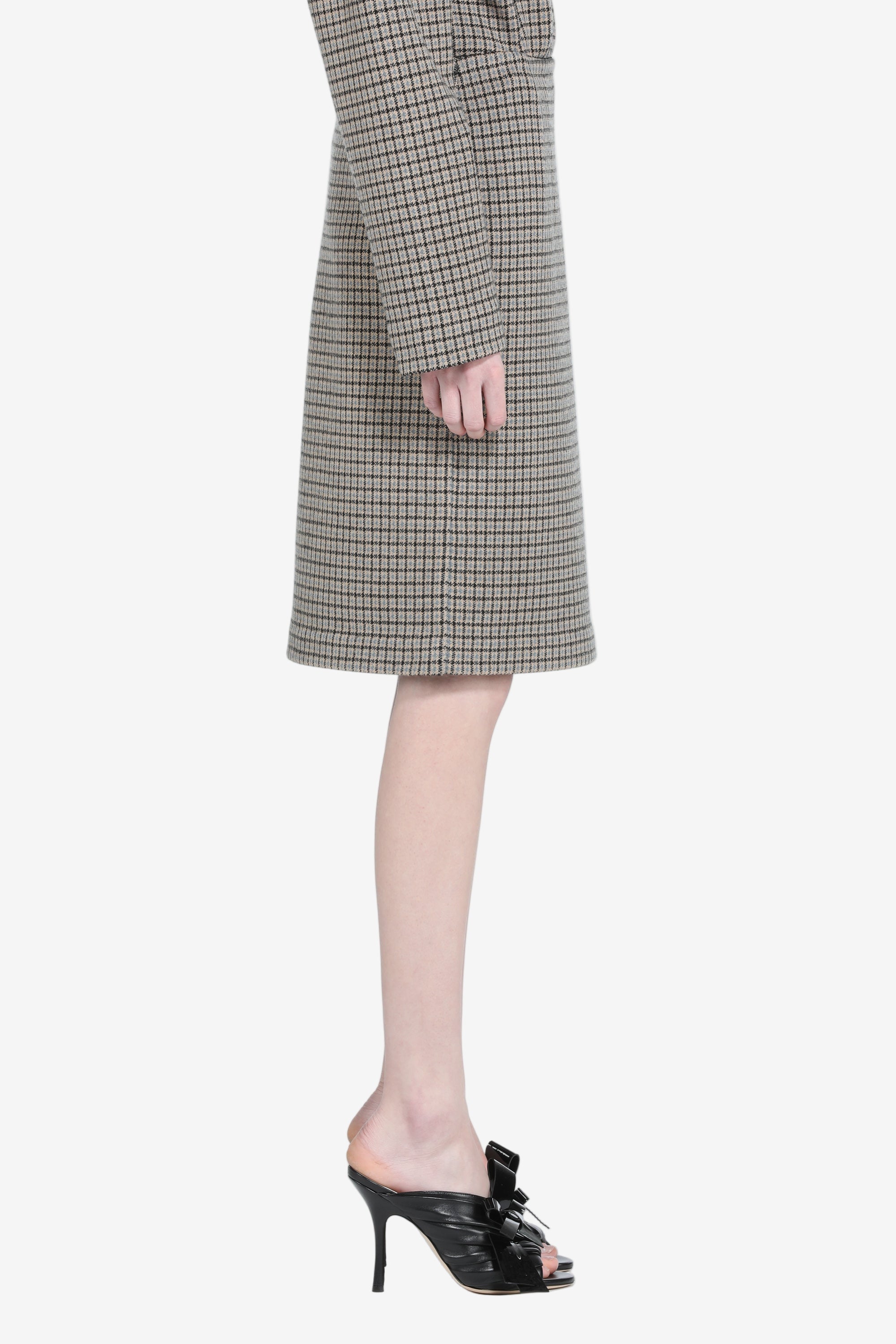 Checkered print pencil skirt
