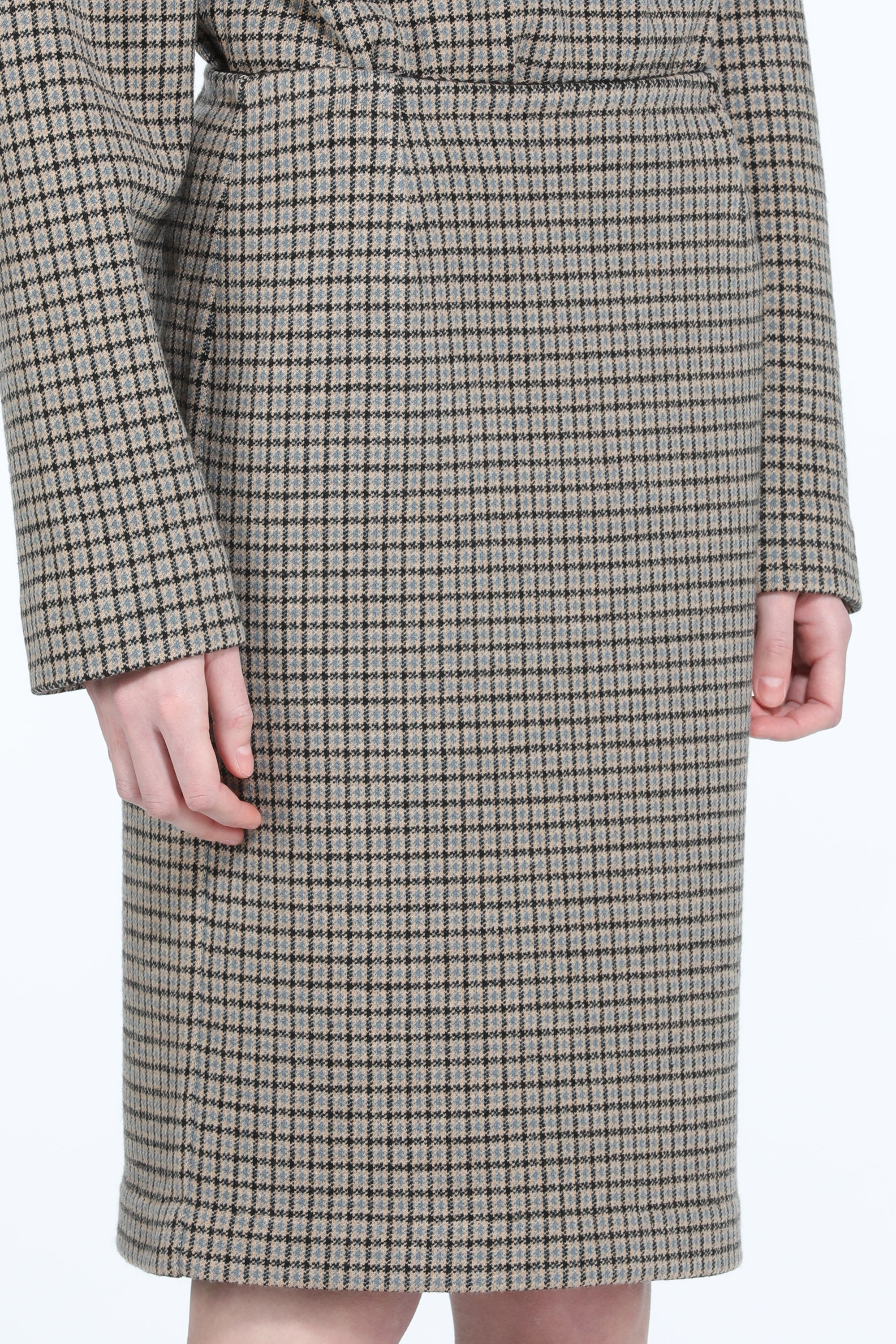 Checkered print pencil skirt