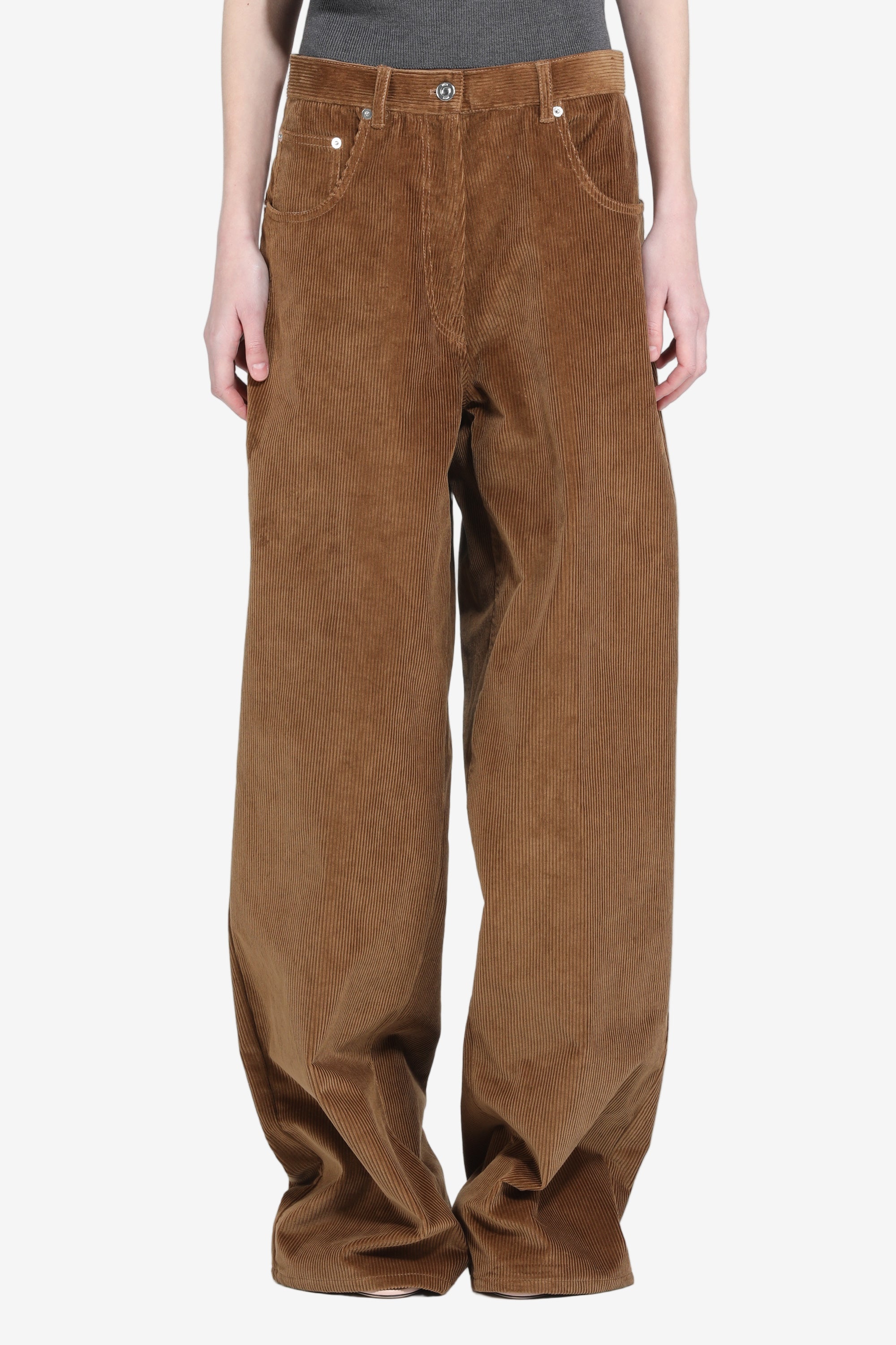 Wide-leg velvet trousers