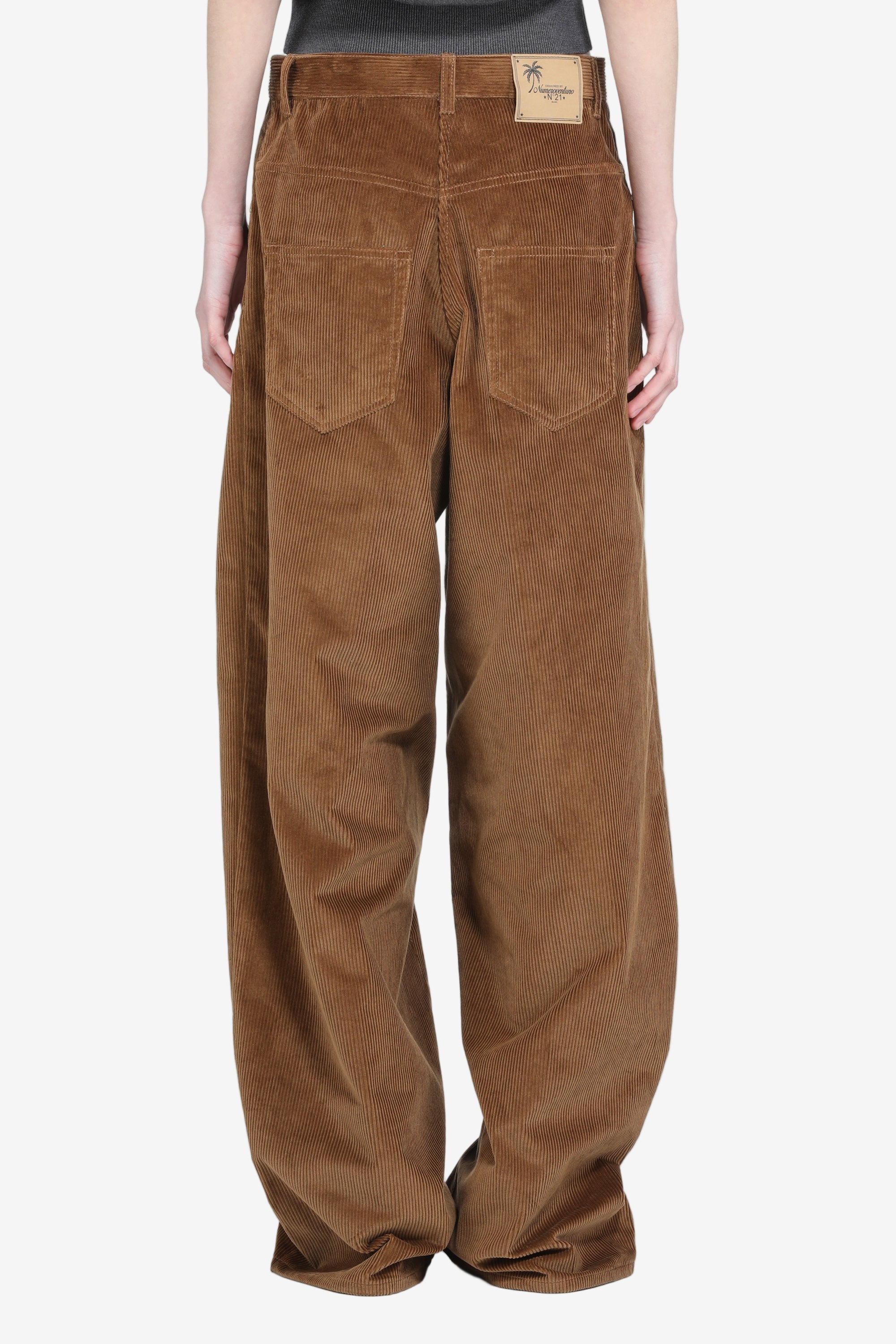 Wide-leg velvet trousers