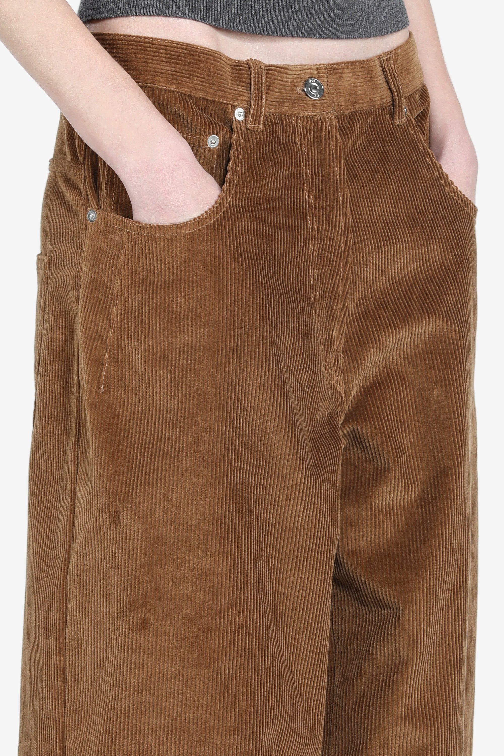 Wide-leg velvet trousers