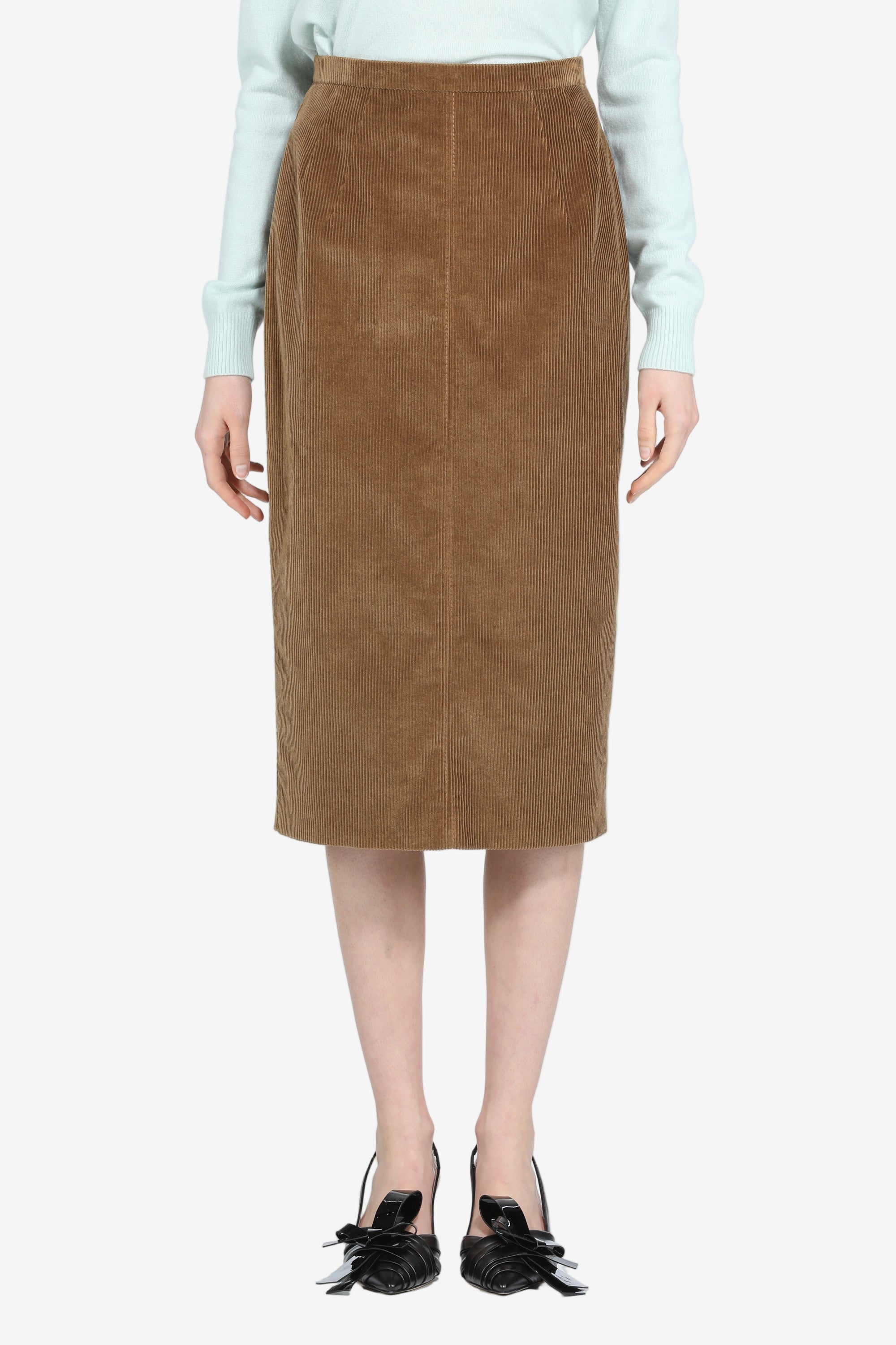 Velvet pencil skirt