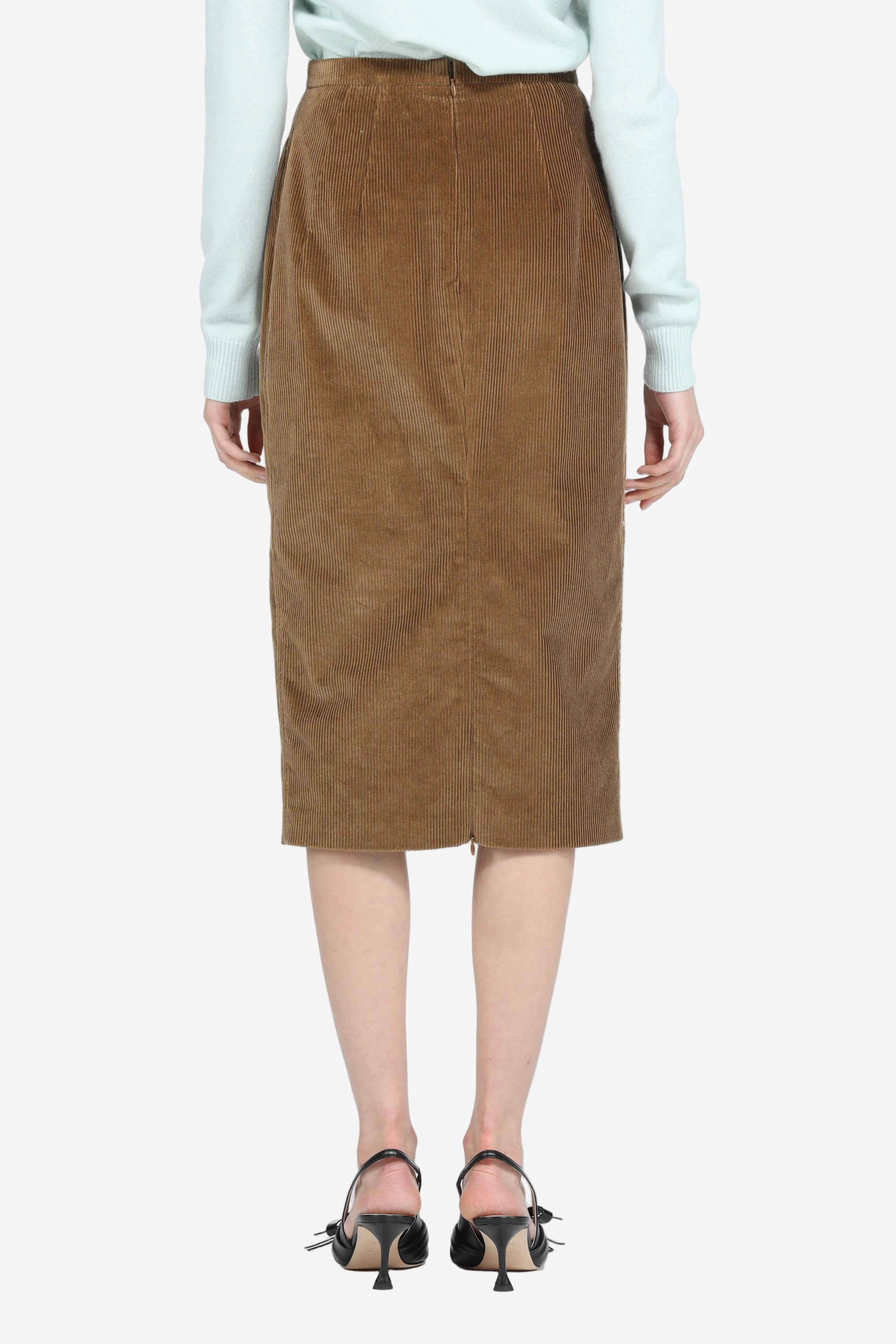 Velvet pencil skirt