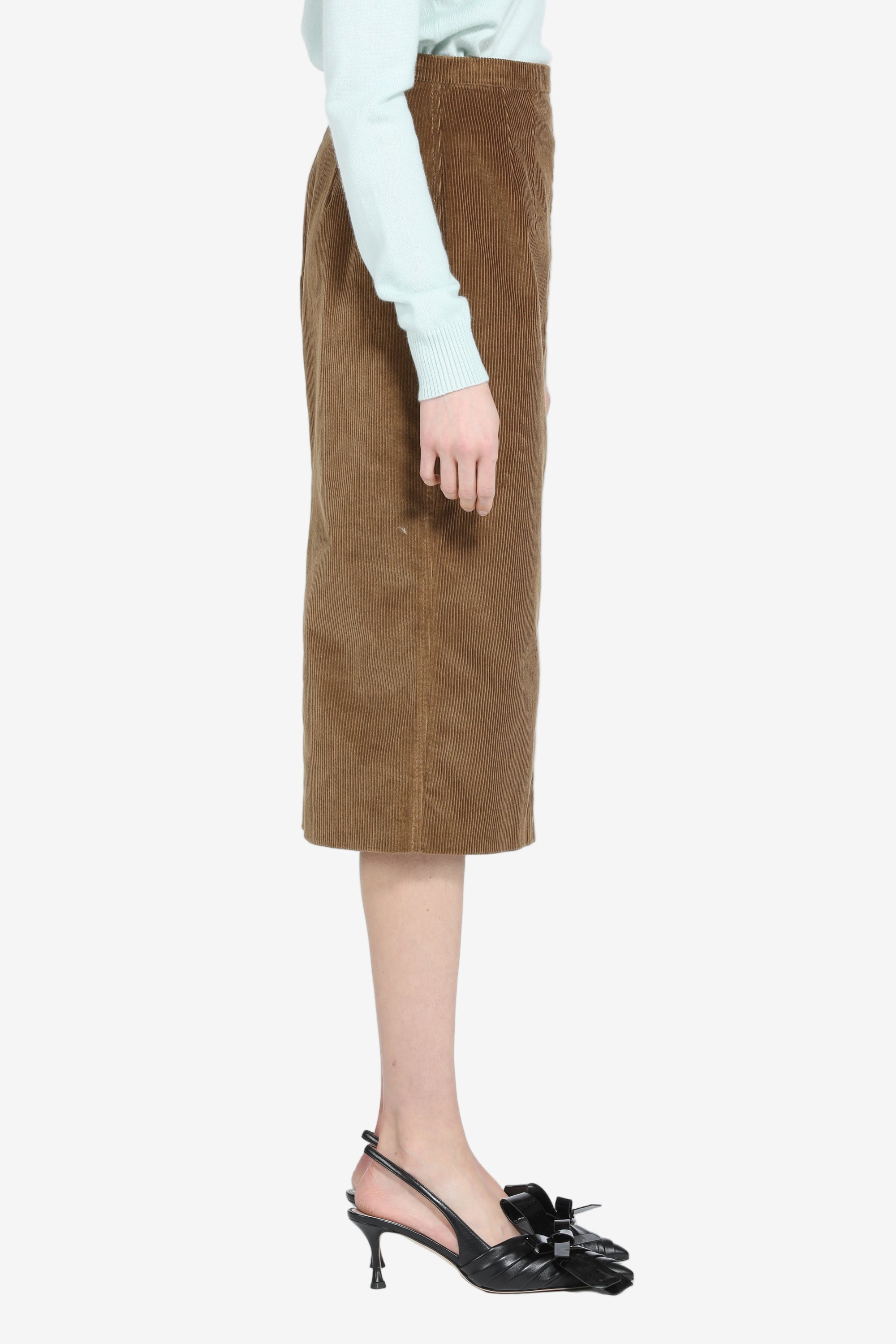 Velvet pencil skirt