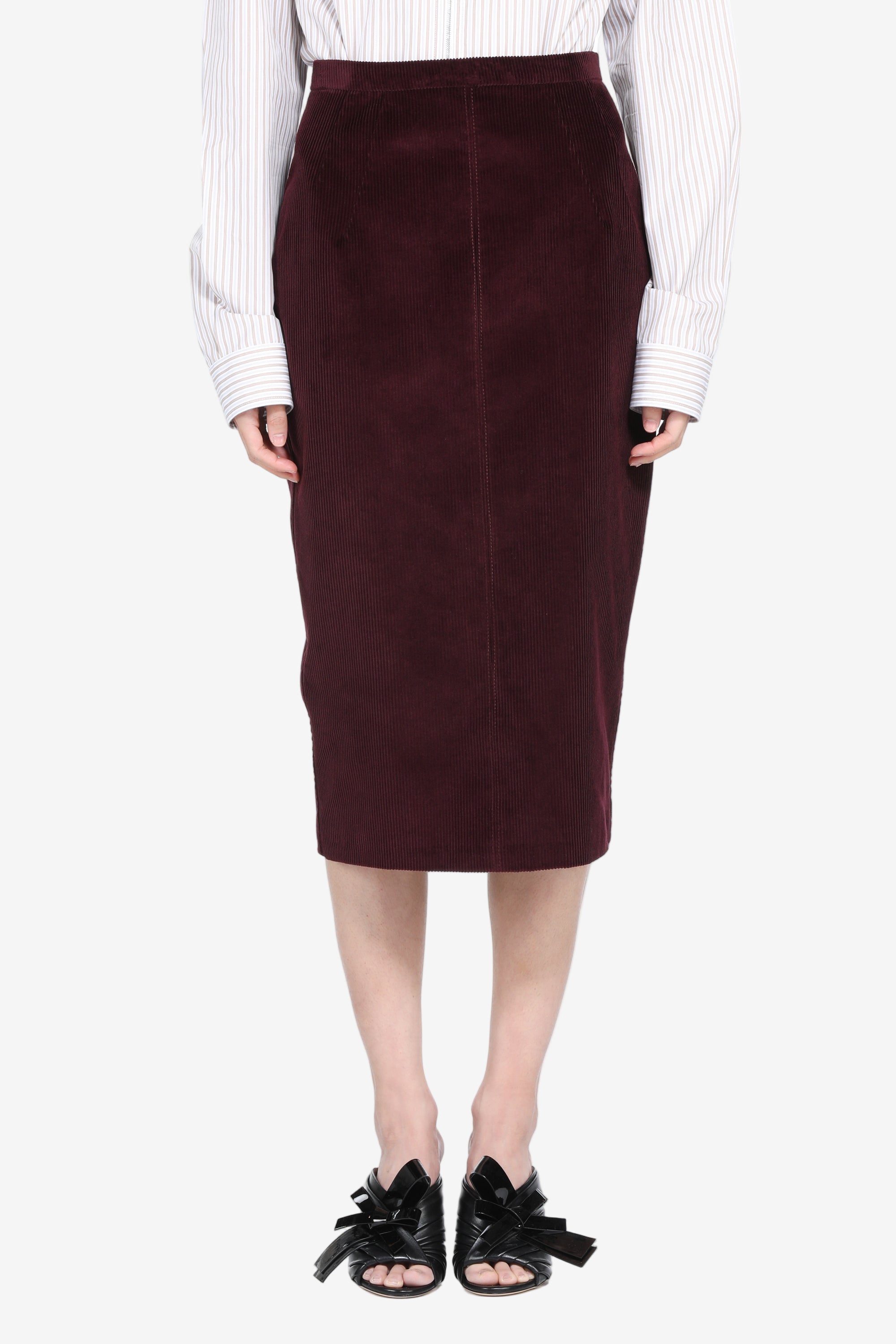 Velvet pencil skirt