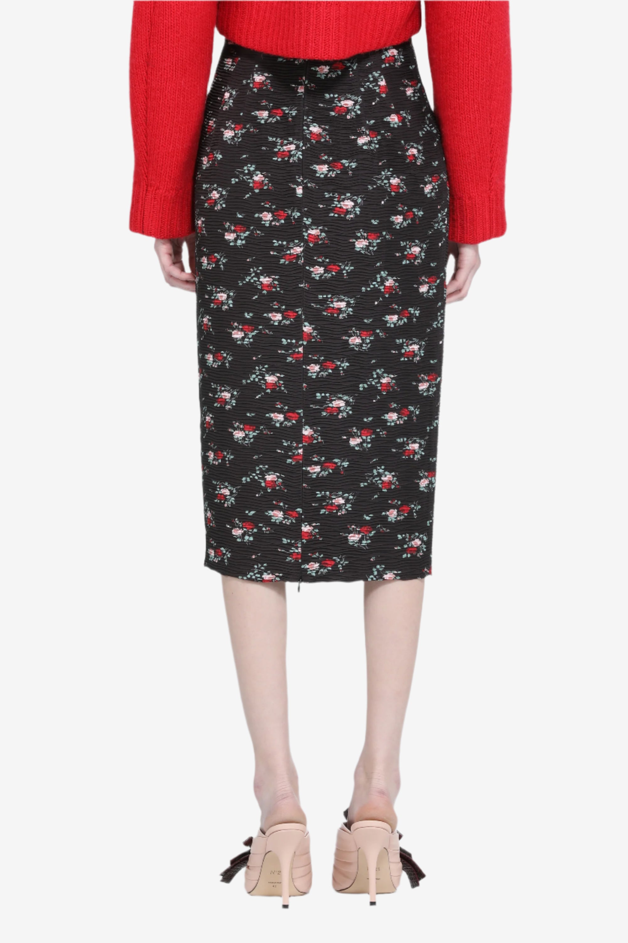 Pencil skirt with floral print