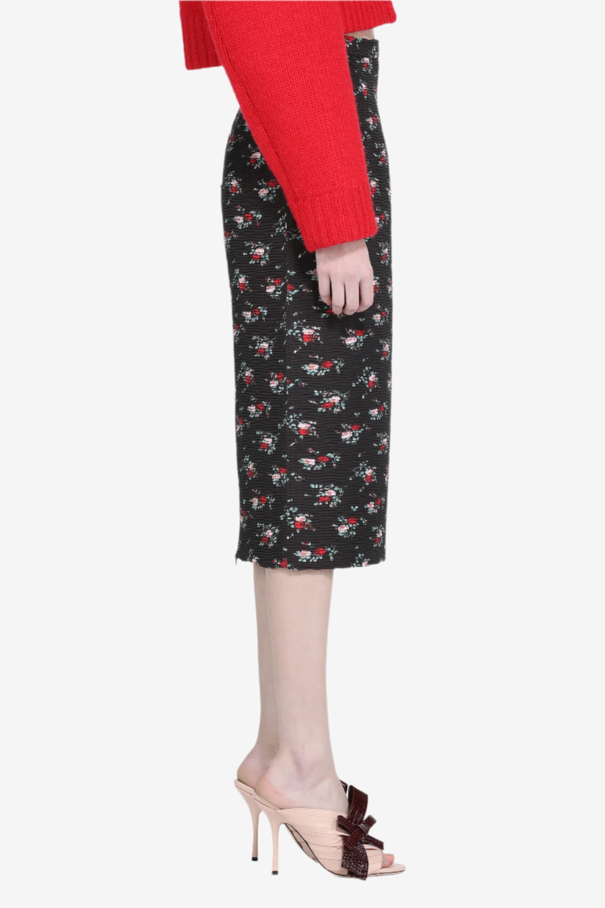 Pencil skirt with floral print