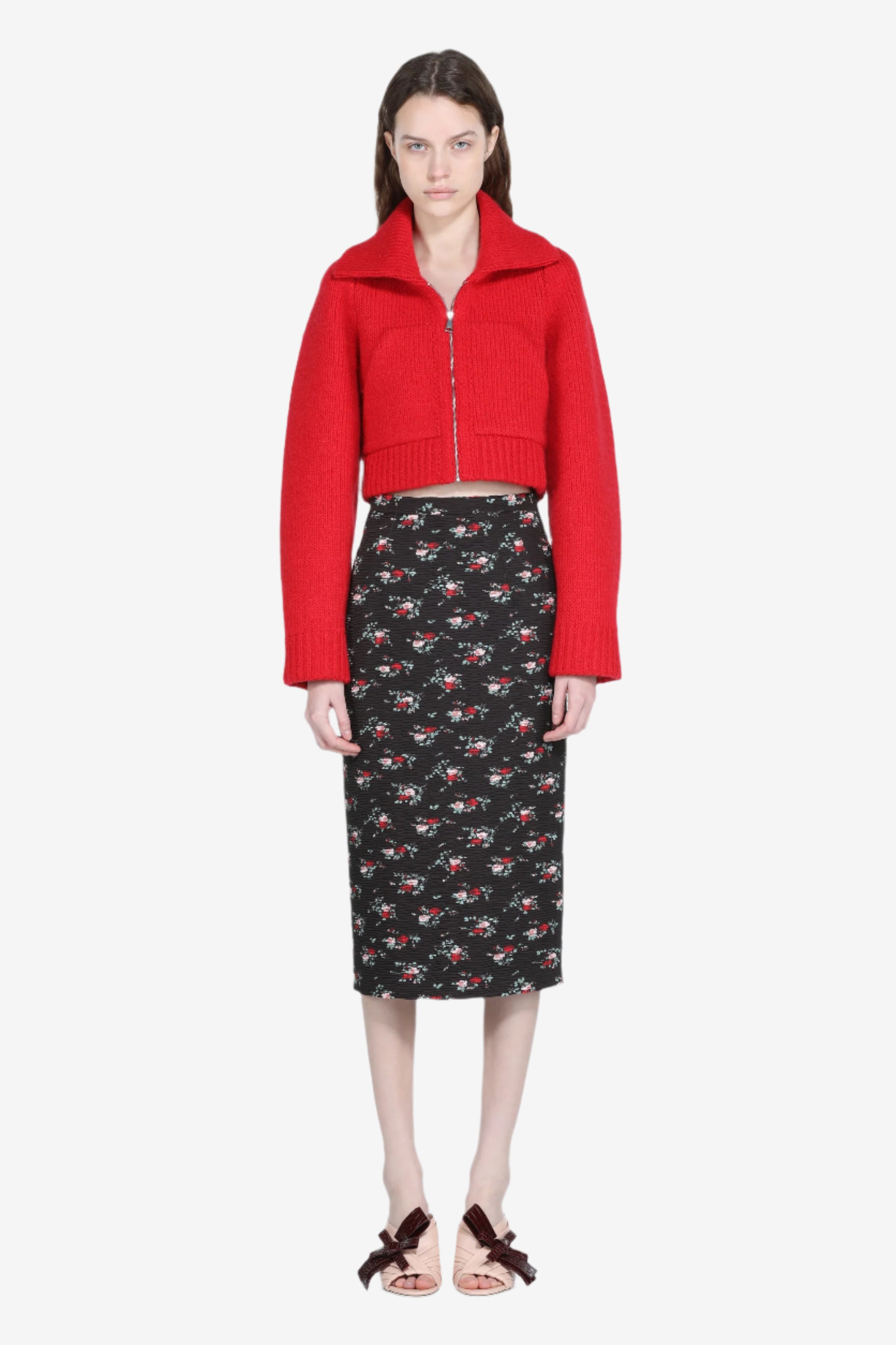 Pencil skirt with floral print