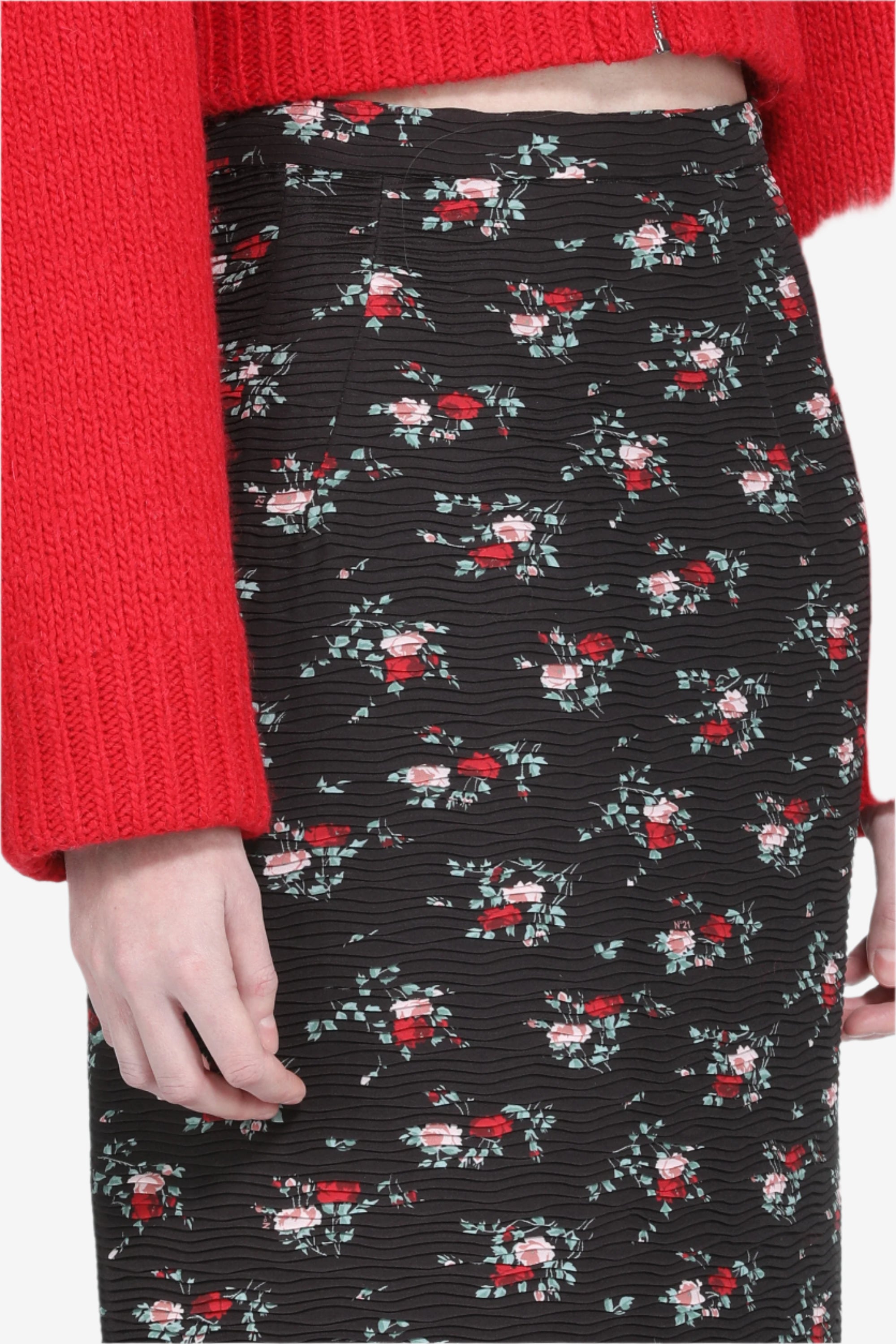 Pencil skirt with floral print