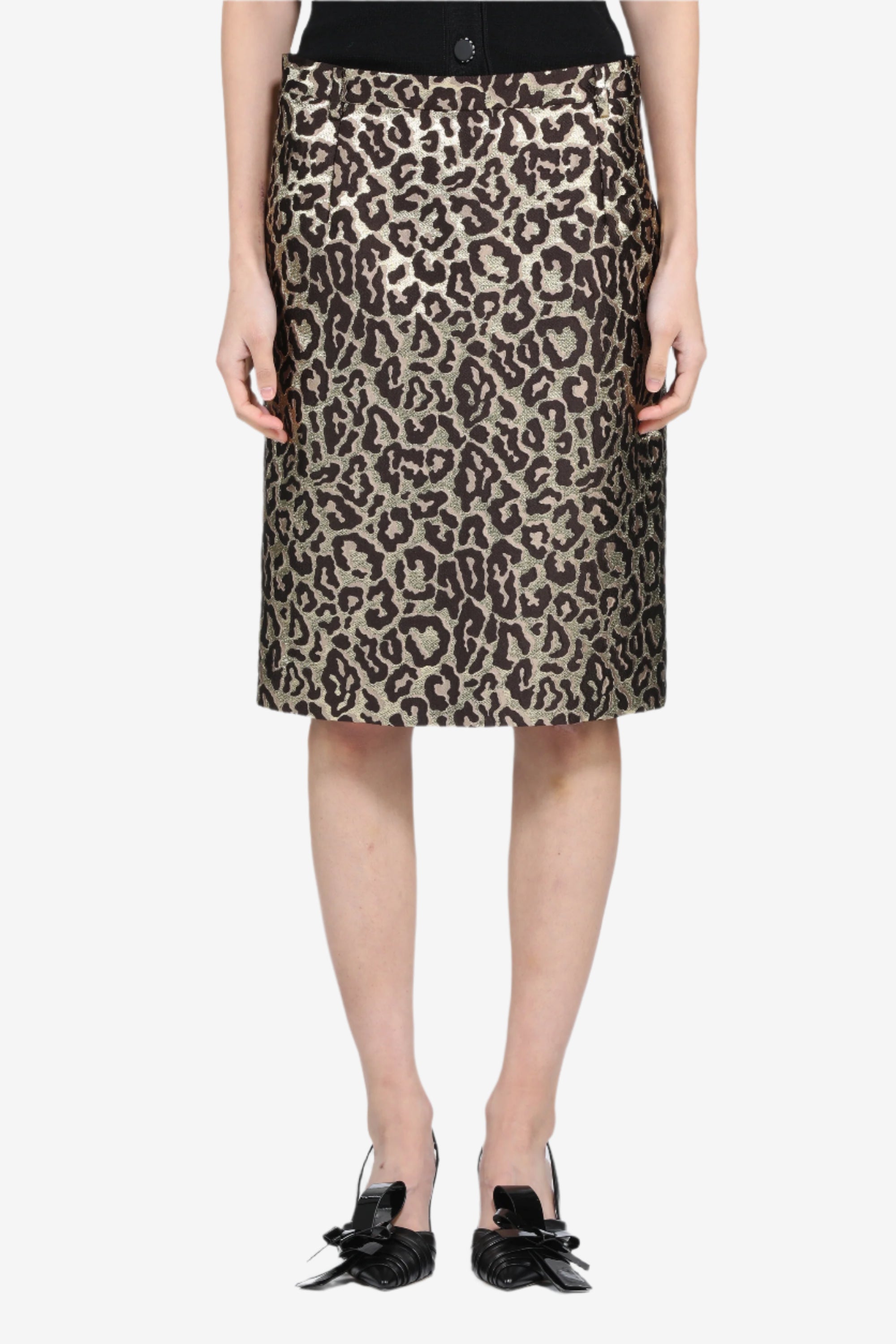 Pencil skirt with leopard print