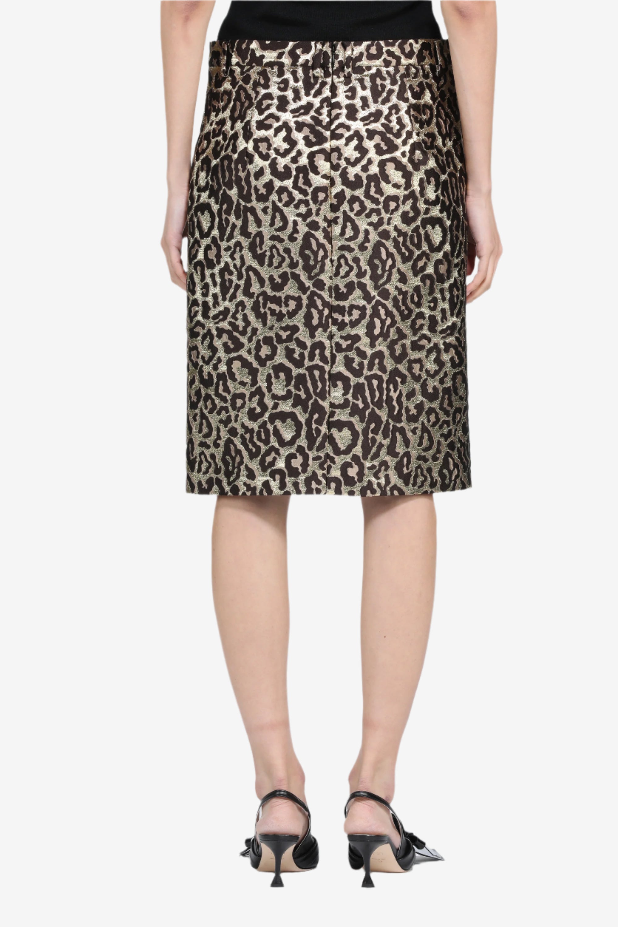 Pencil skirt with leopard print