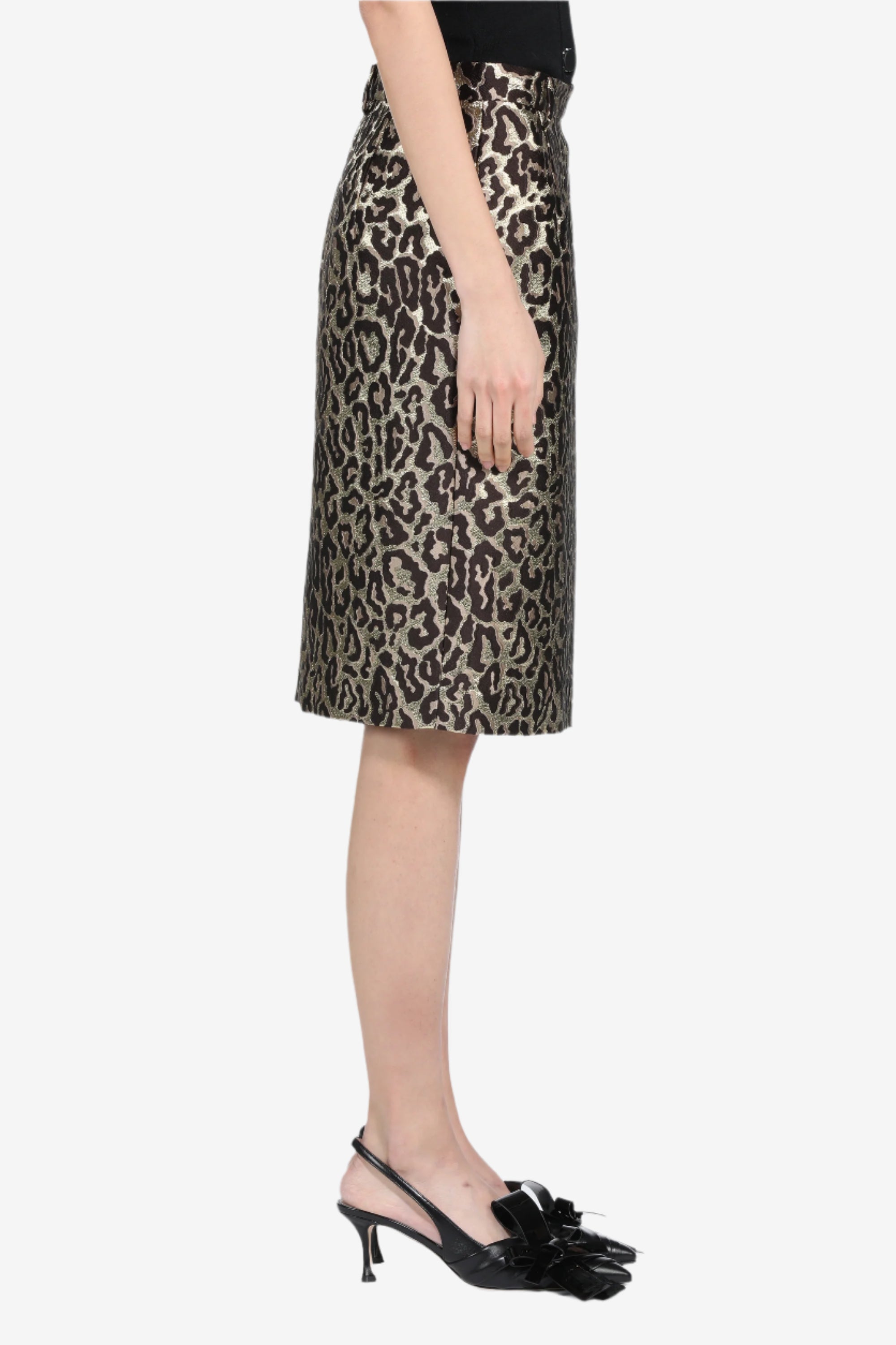 Pencil skirt with leopard print