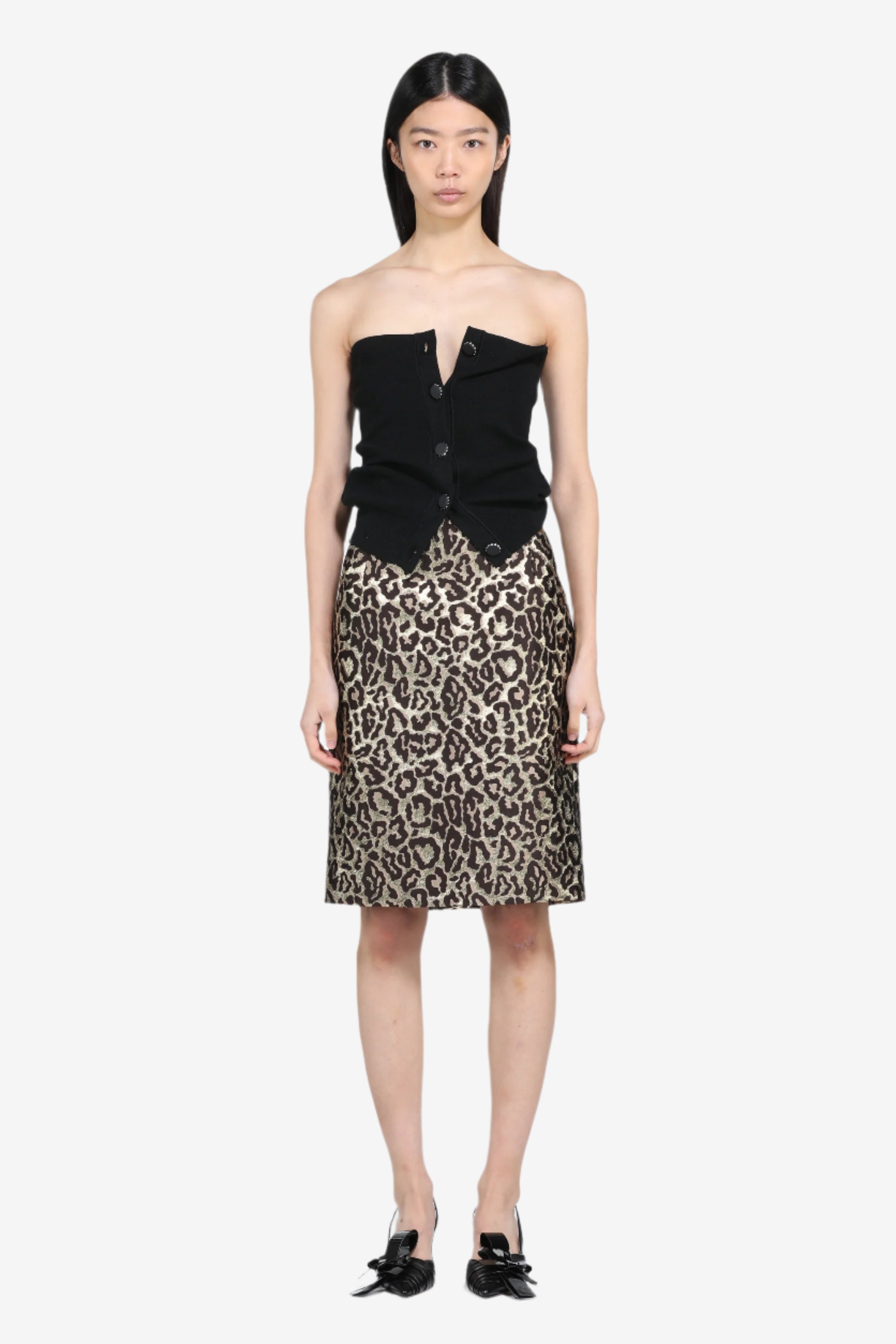 Pencil skirt with leopard print