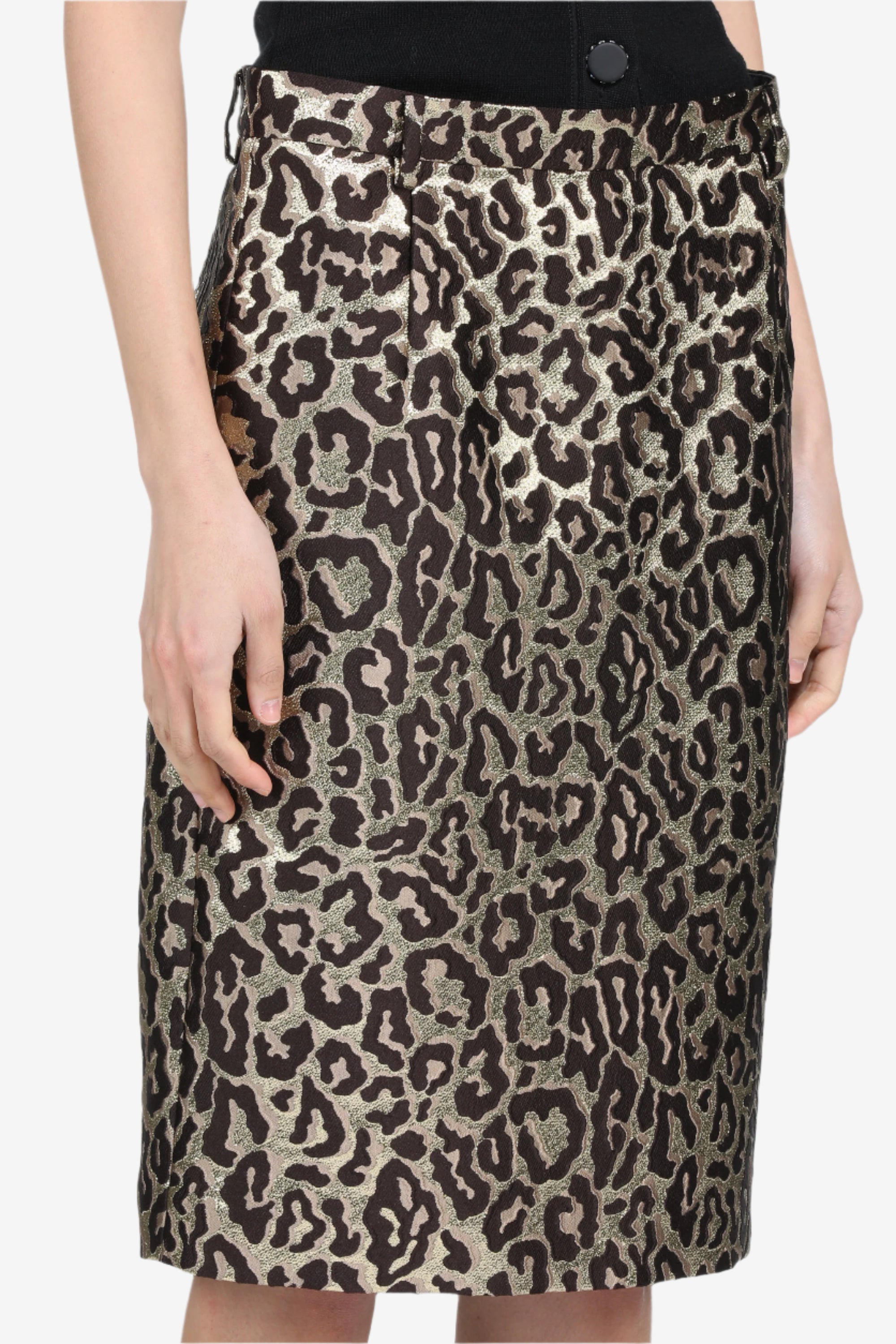 Pencil skirt with leopard print
