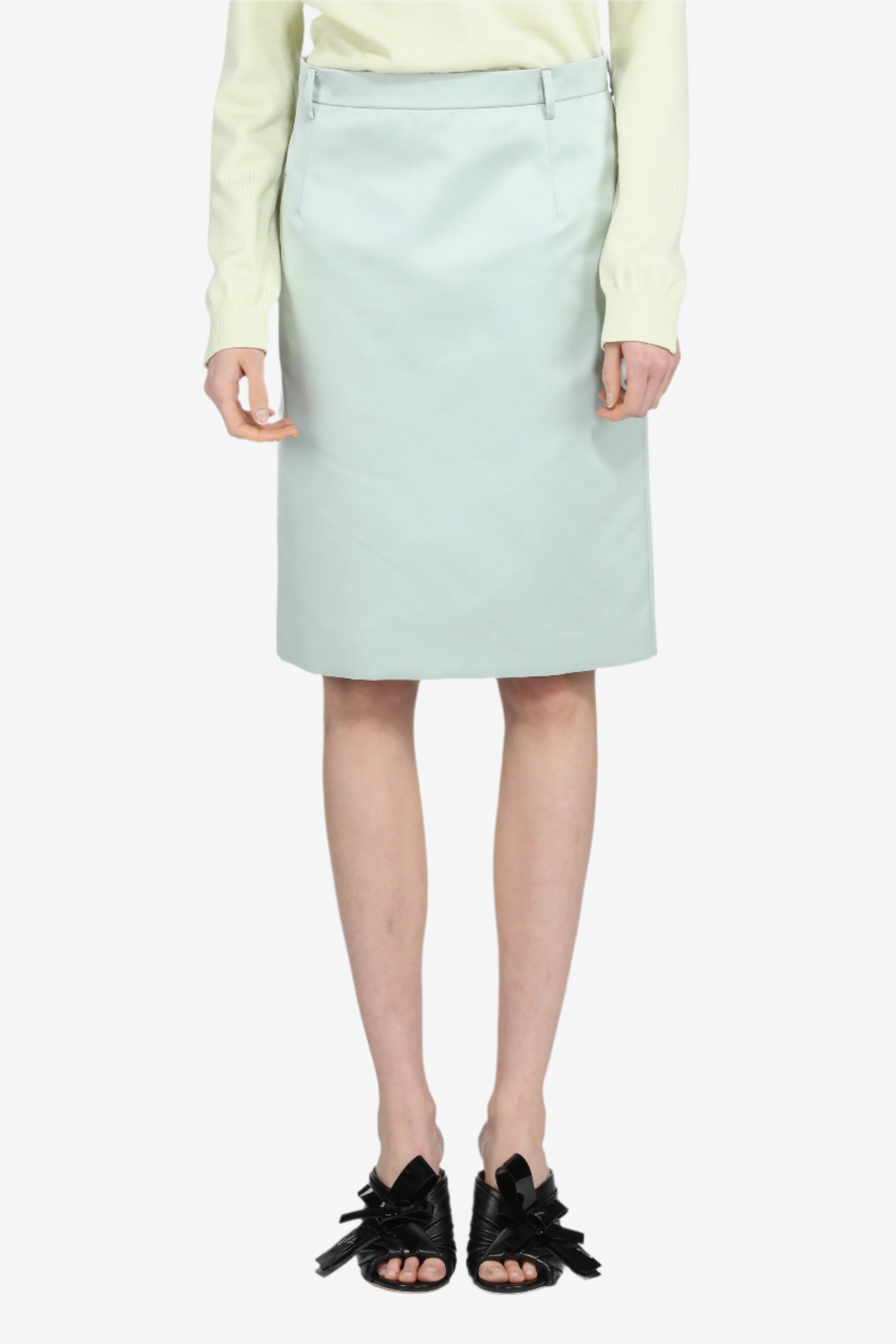 Satin pencil skirt