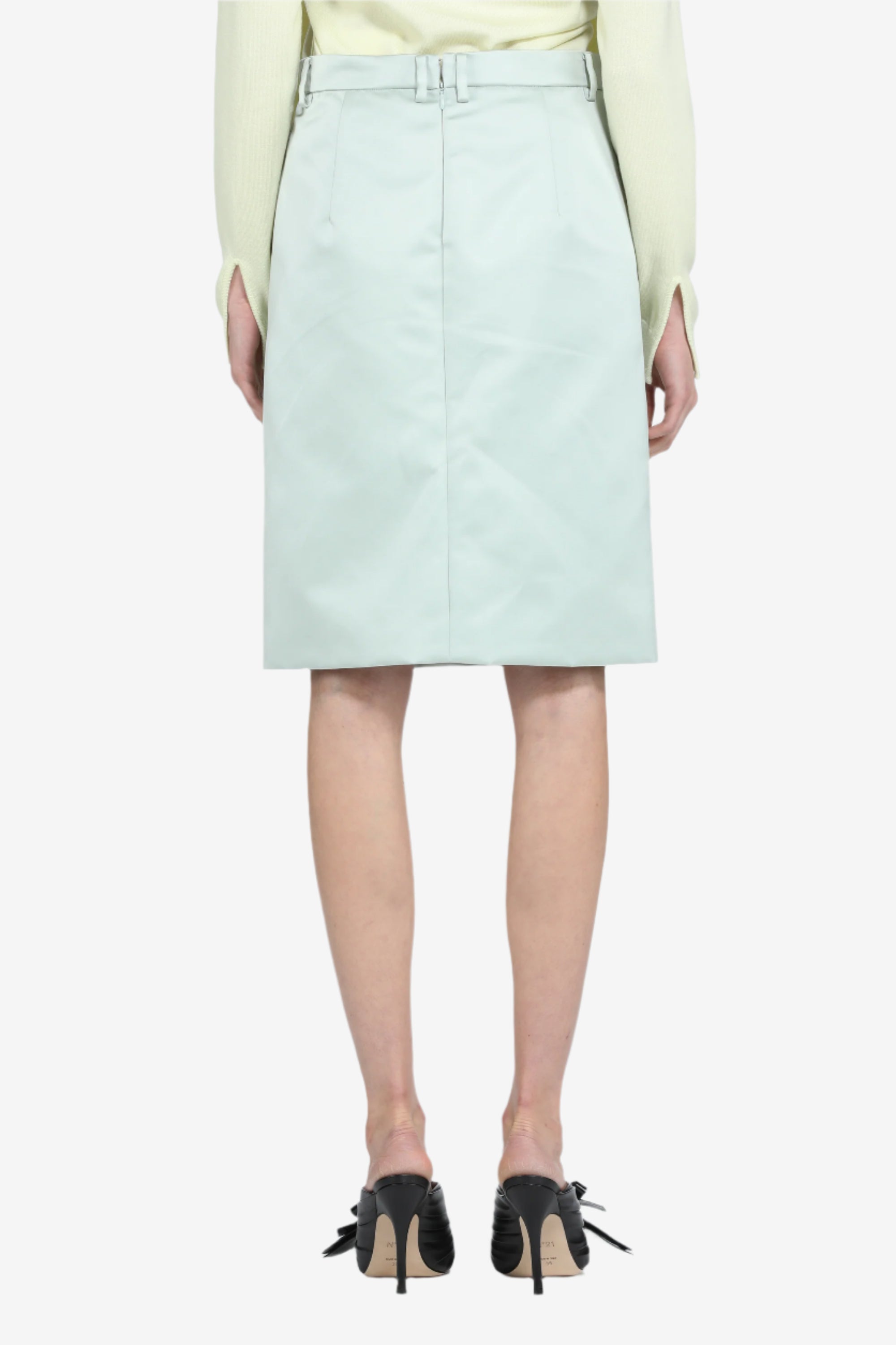 Satin pencil skirt