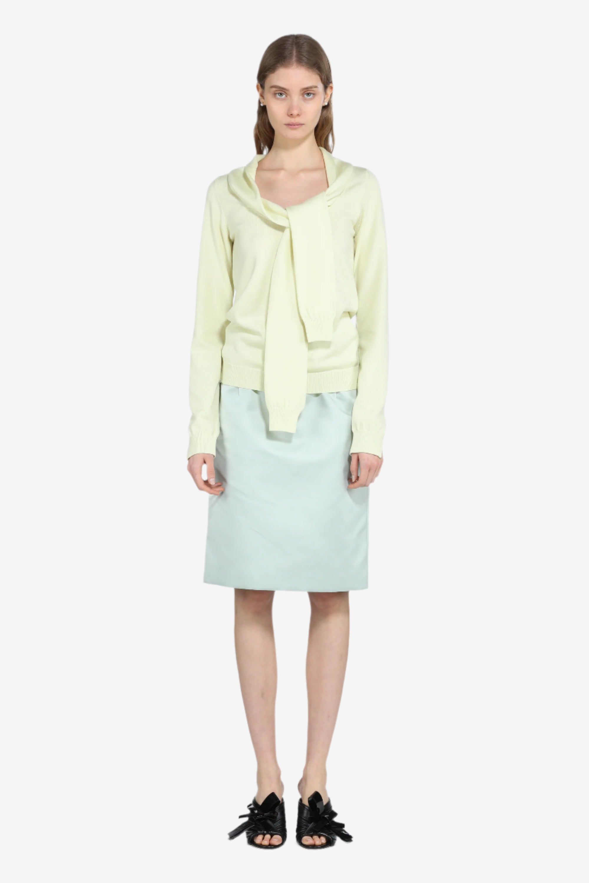 Satin pencil skirt