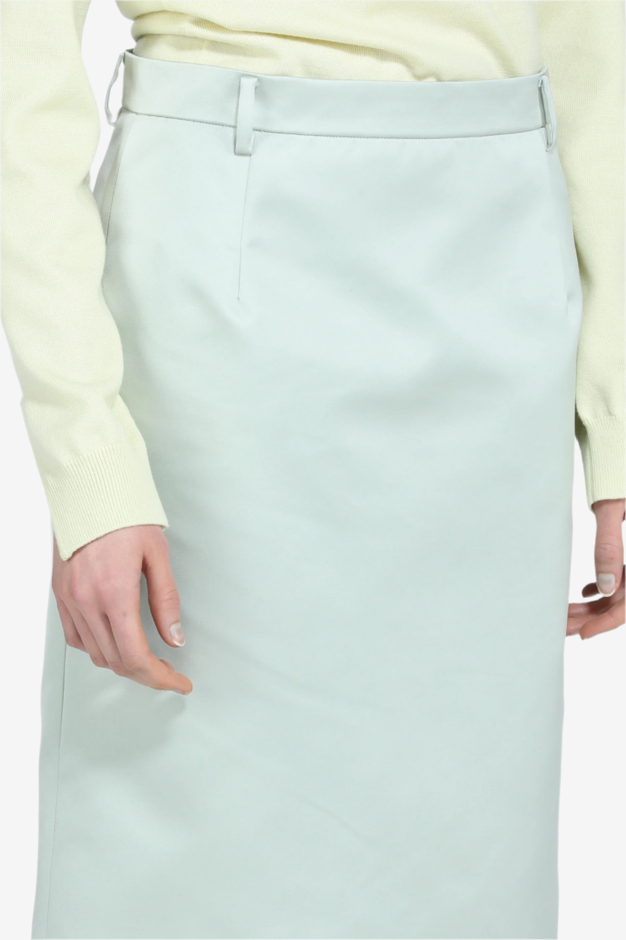 Satin pencil skirt