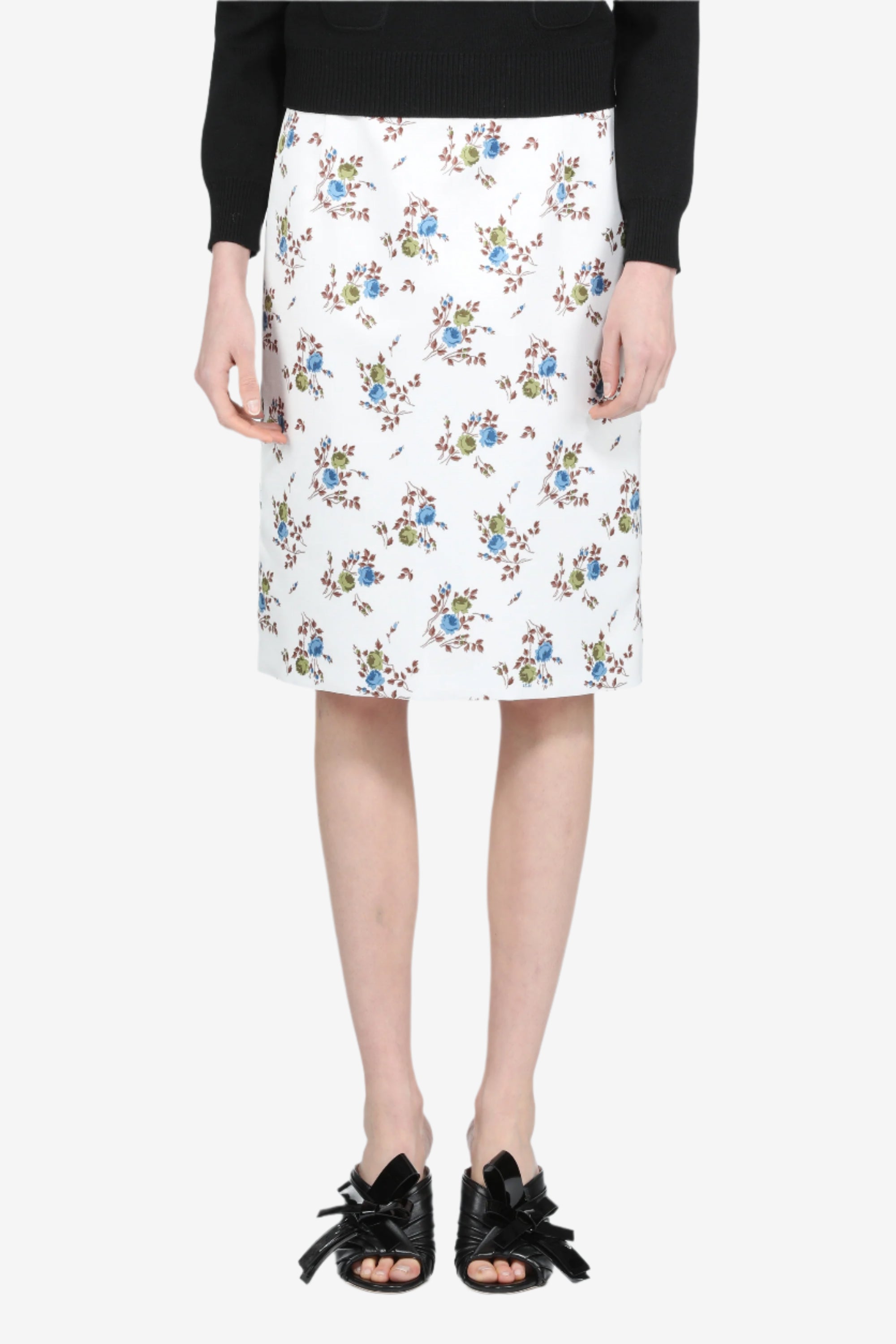 Pencil skirt with floral print