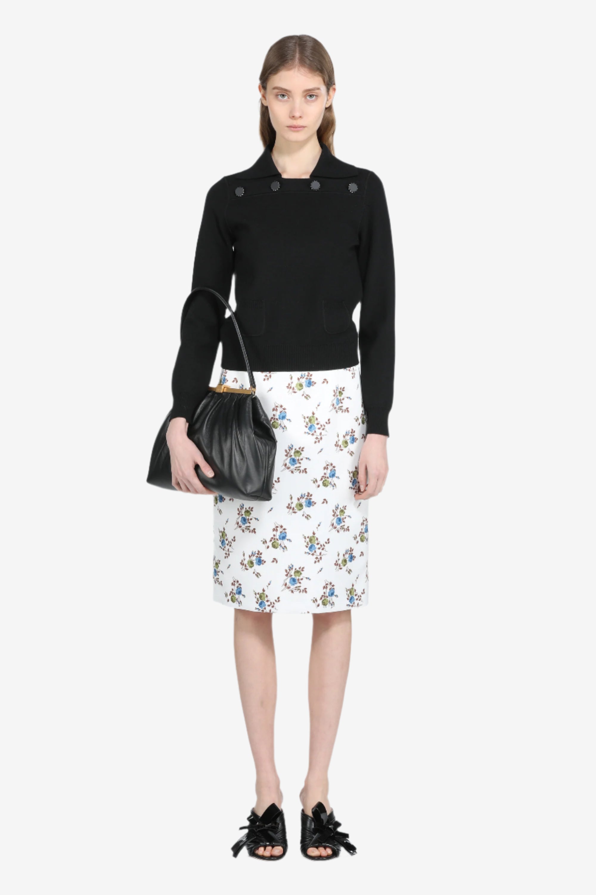 Pencil skirt with floral print