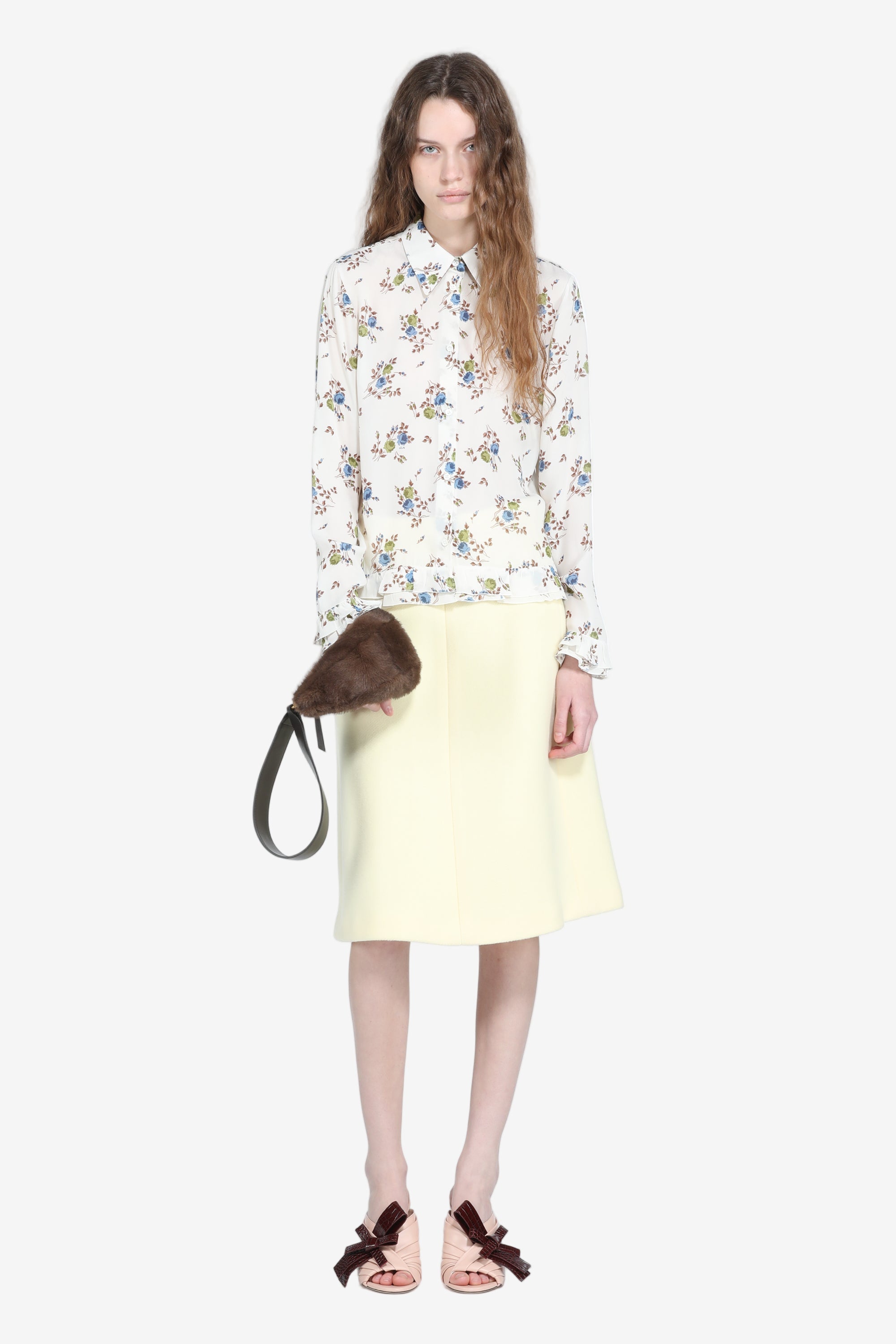 Midi skirt in wool