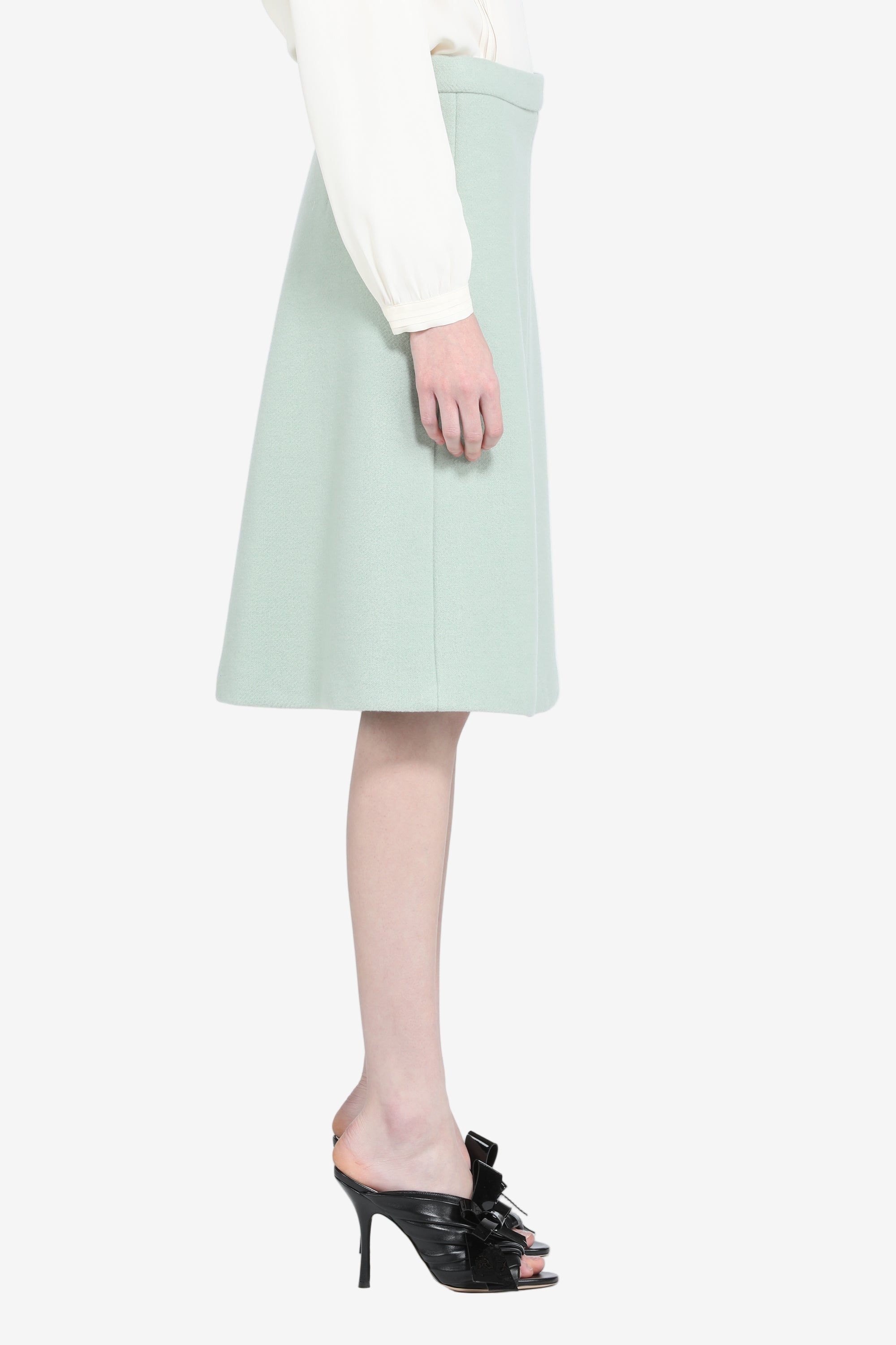 Midi skirt in wool cloth