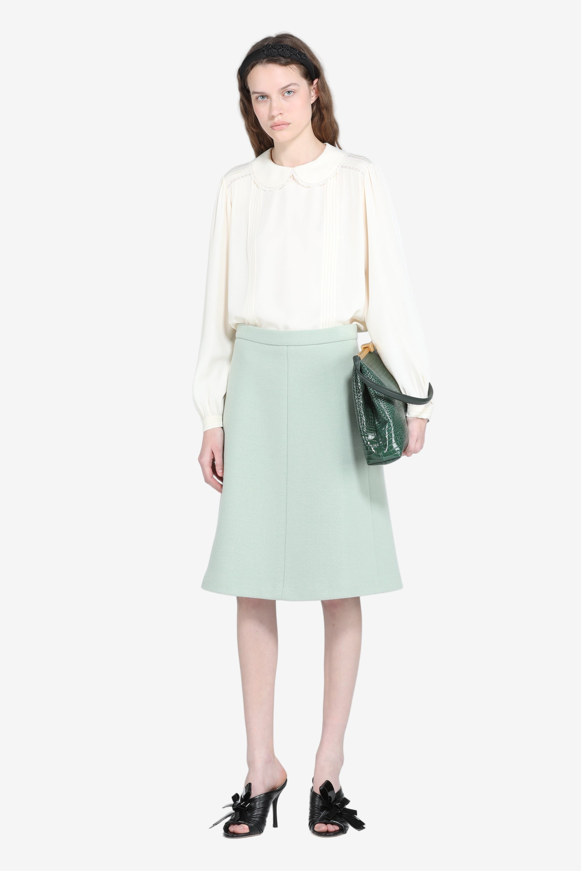 Midi skirt in wool cloth