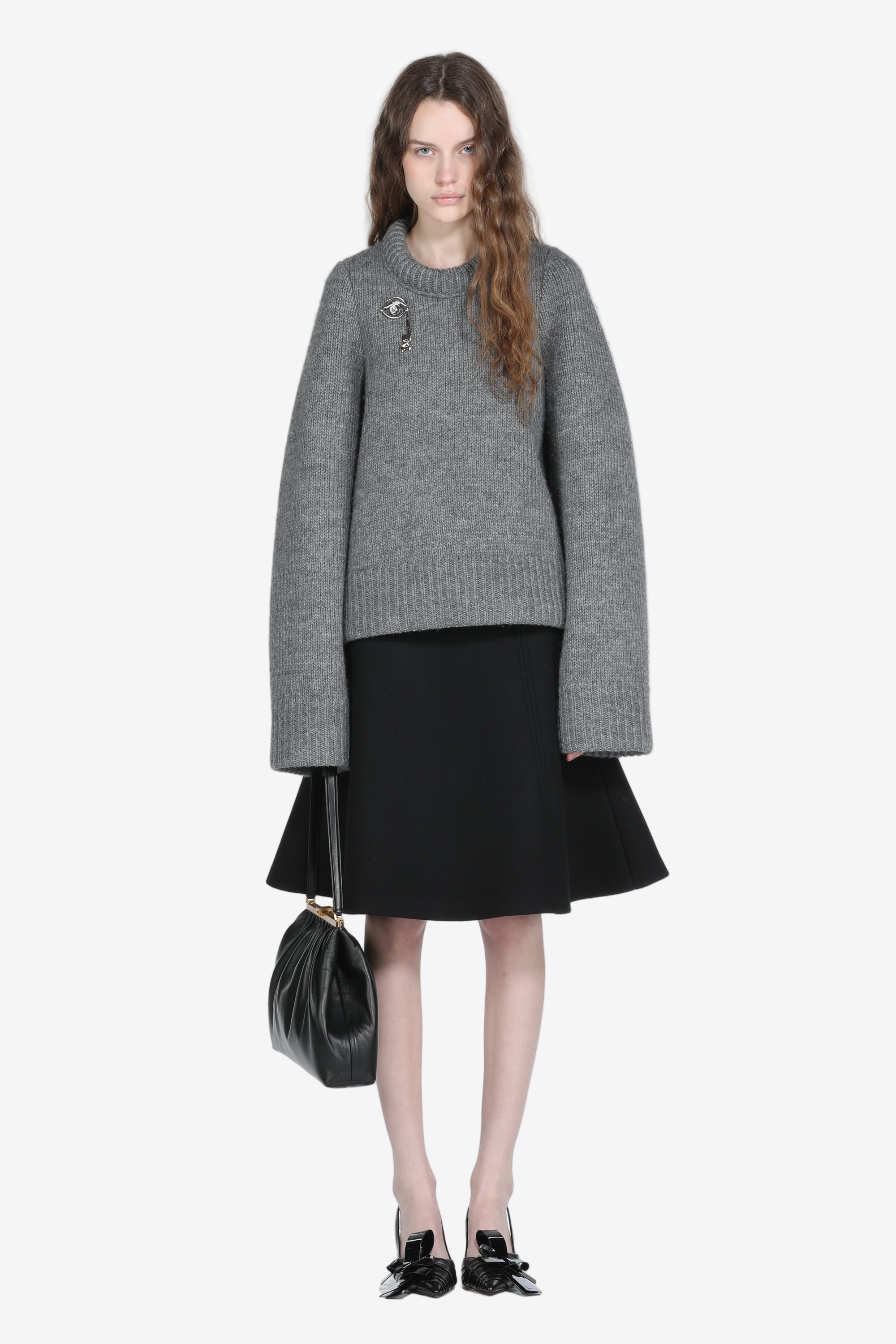 Midi skirt in wool