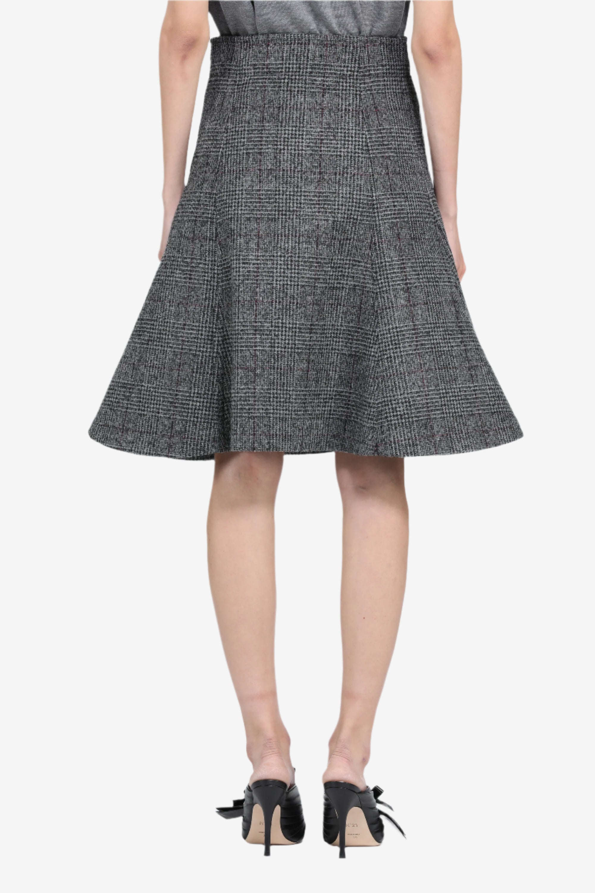 Checkered flared skirt