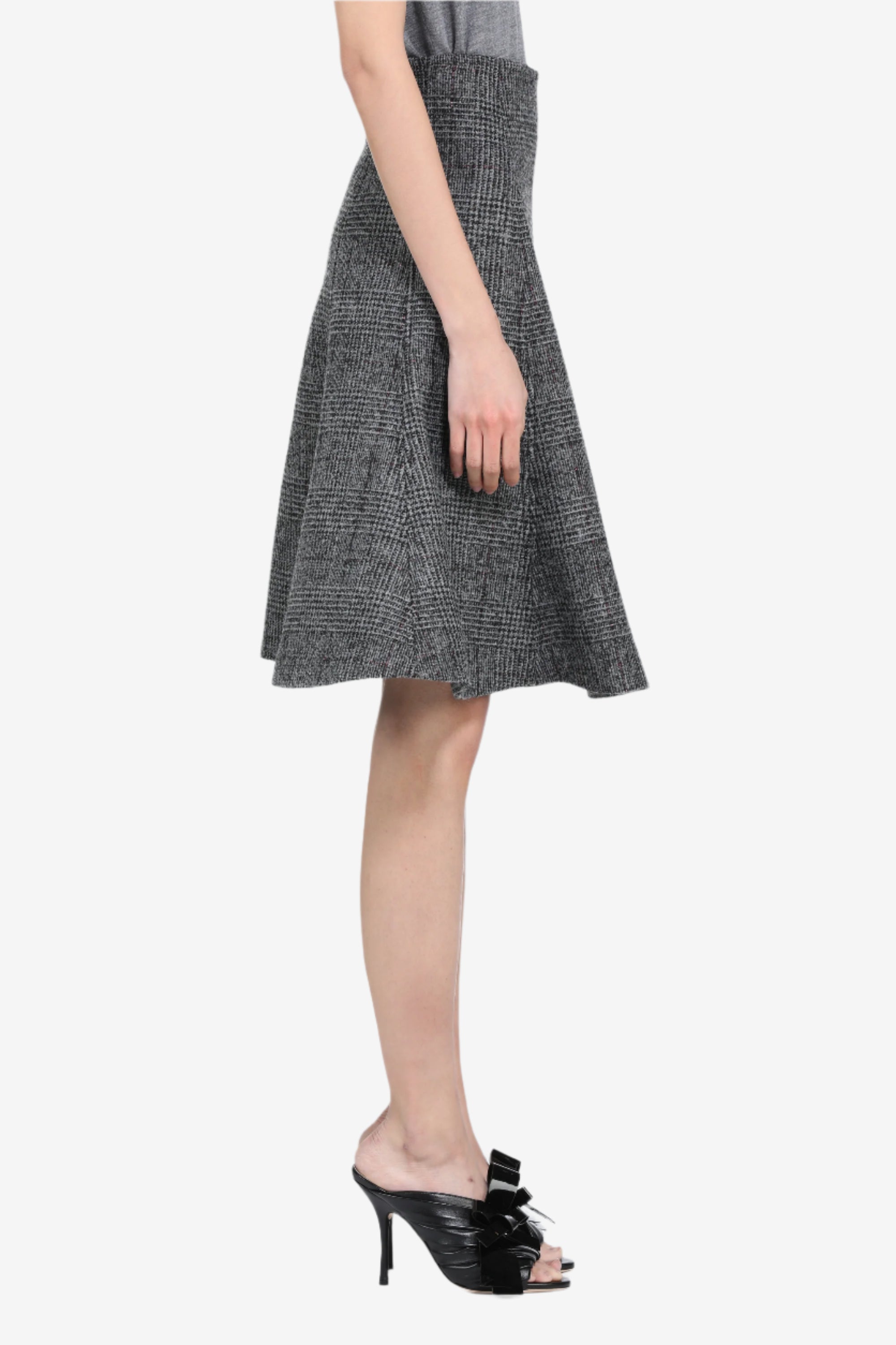 Checkered flared skirt