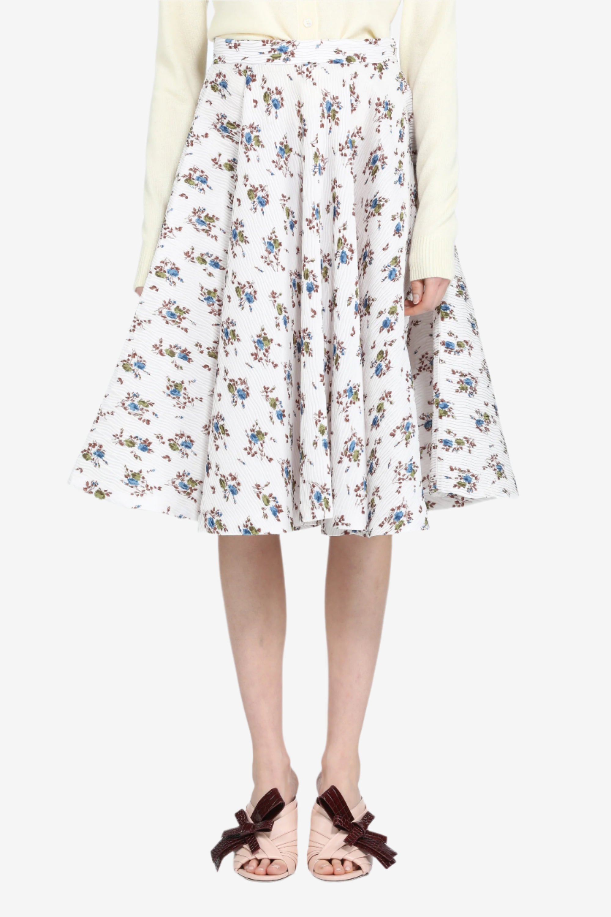 Full skirt with floral print