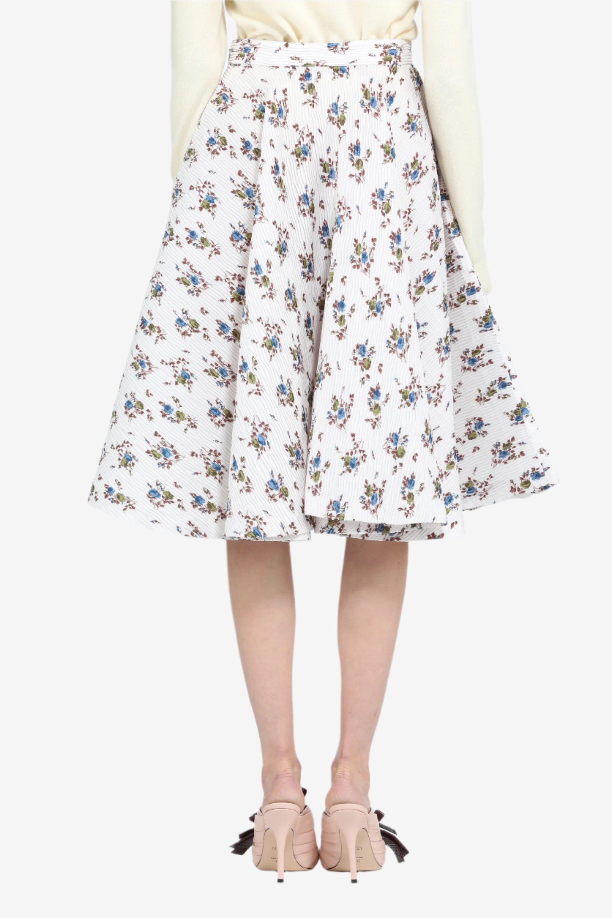 Full skirt with floral print
