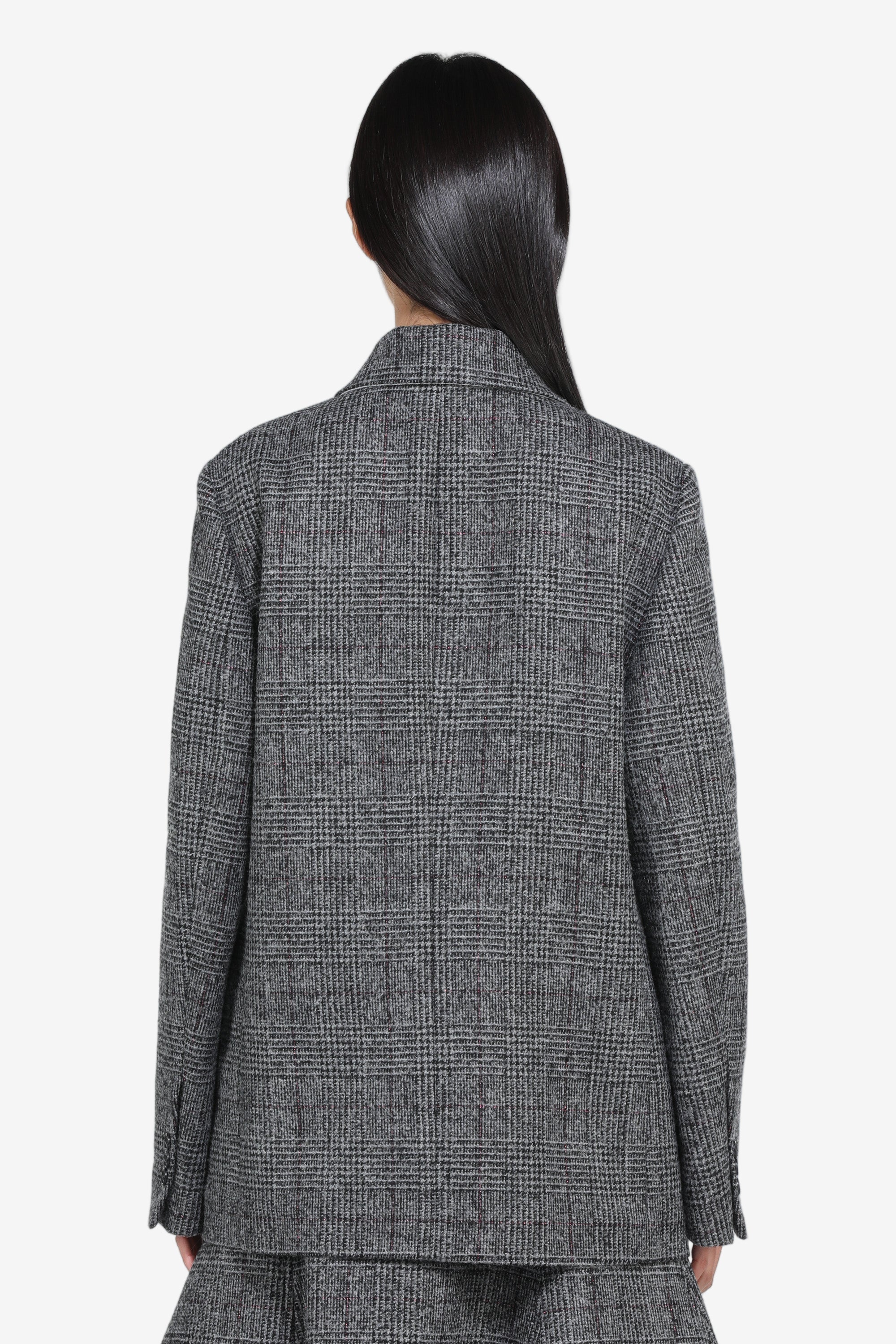 Double-breasted checked jacket