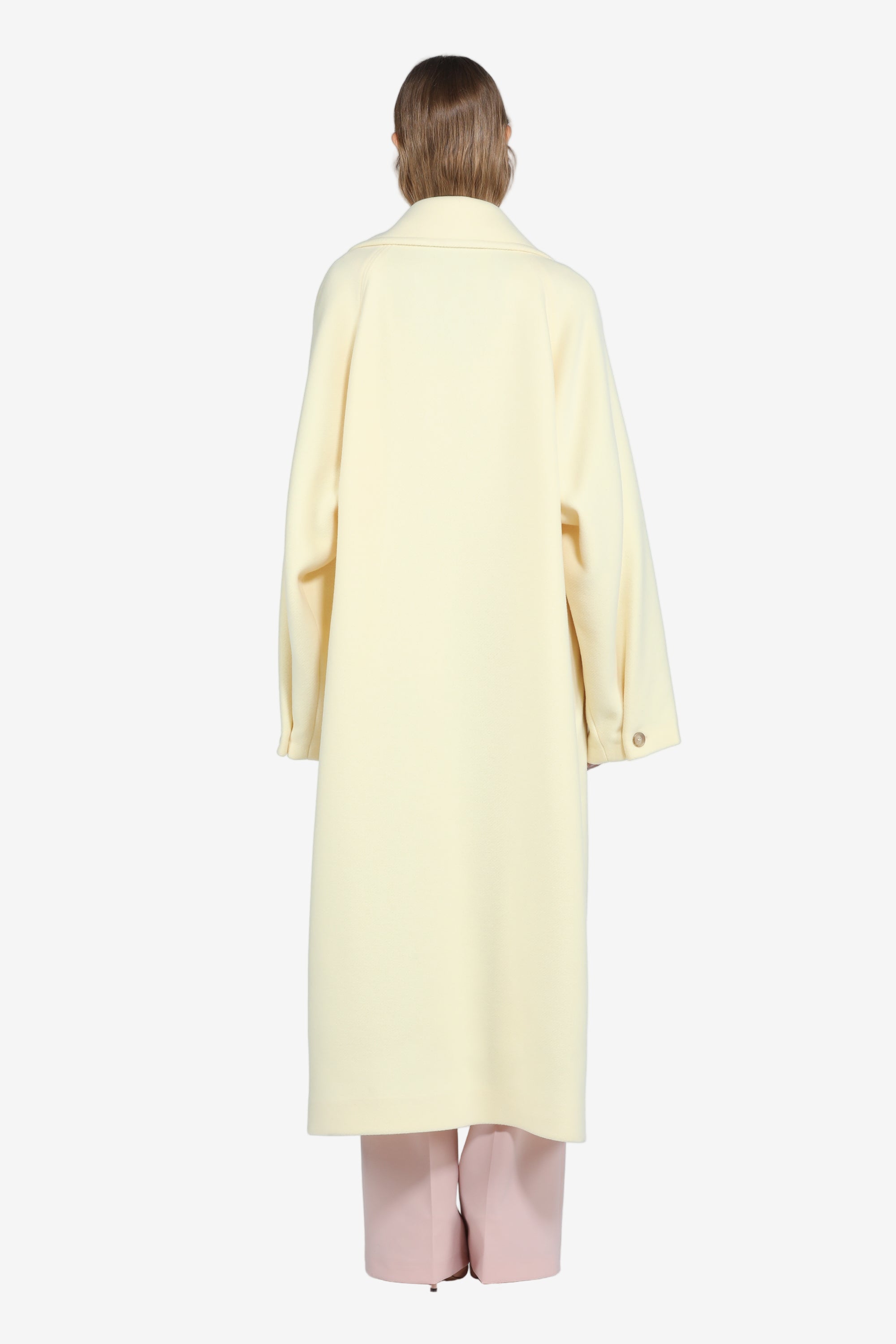 Long cloth coat with wide lapels