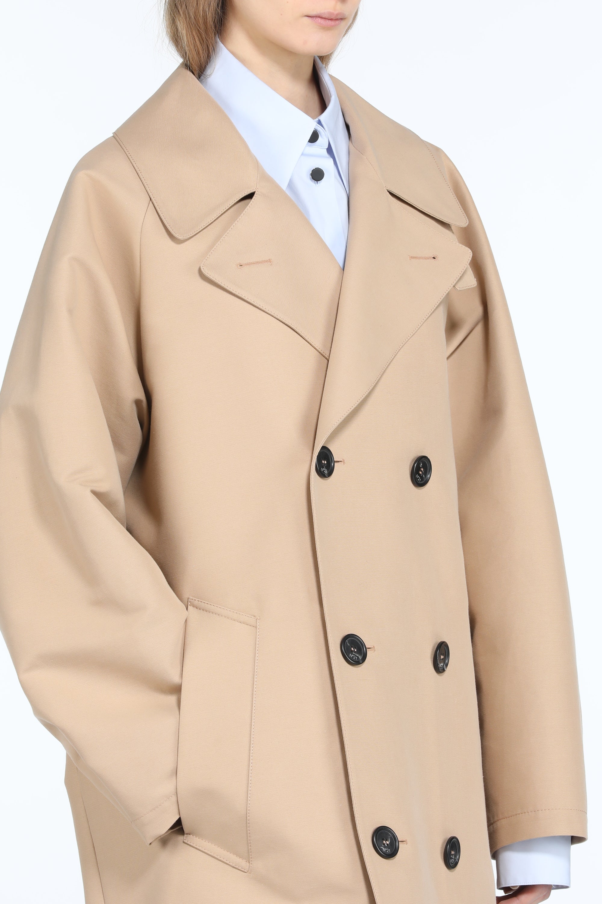 Double-breasted trench jacket