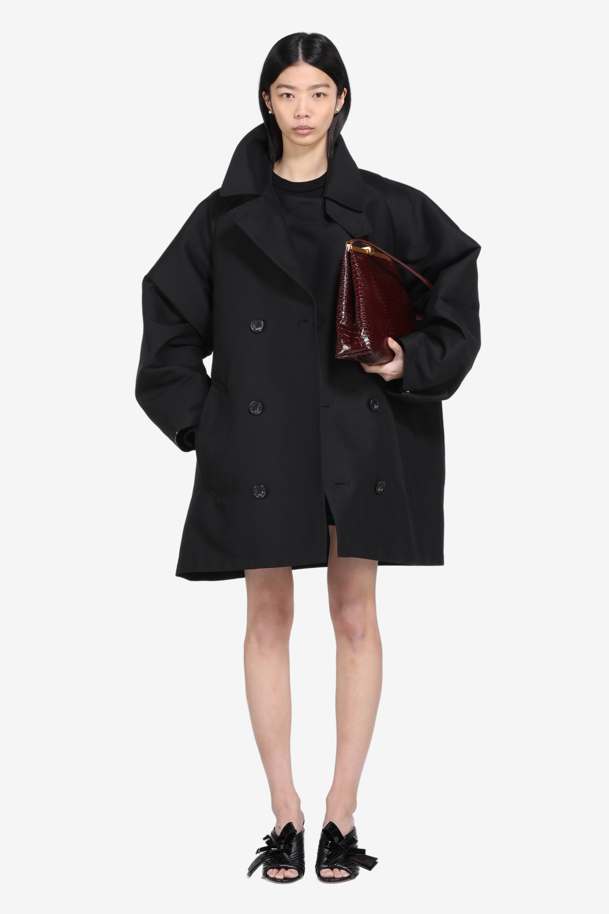 Double-breasted trench jacket