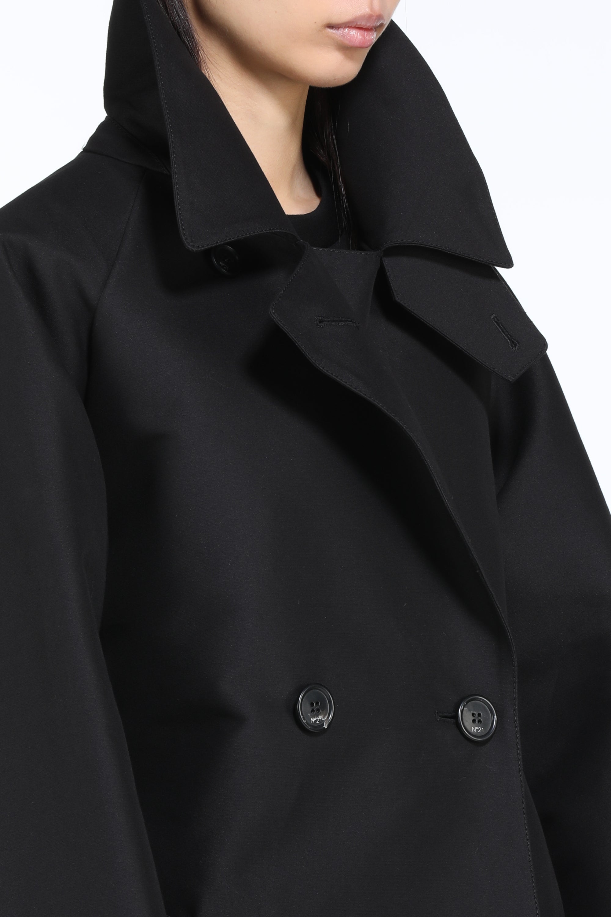 Double-breasted trench jacket