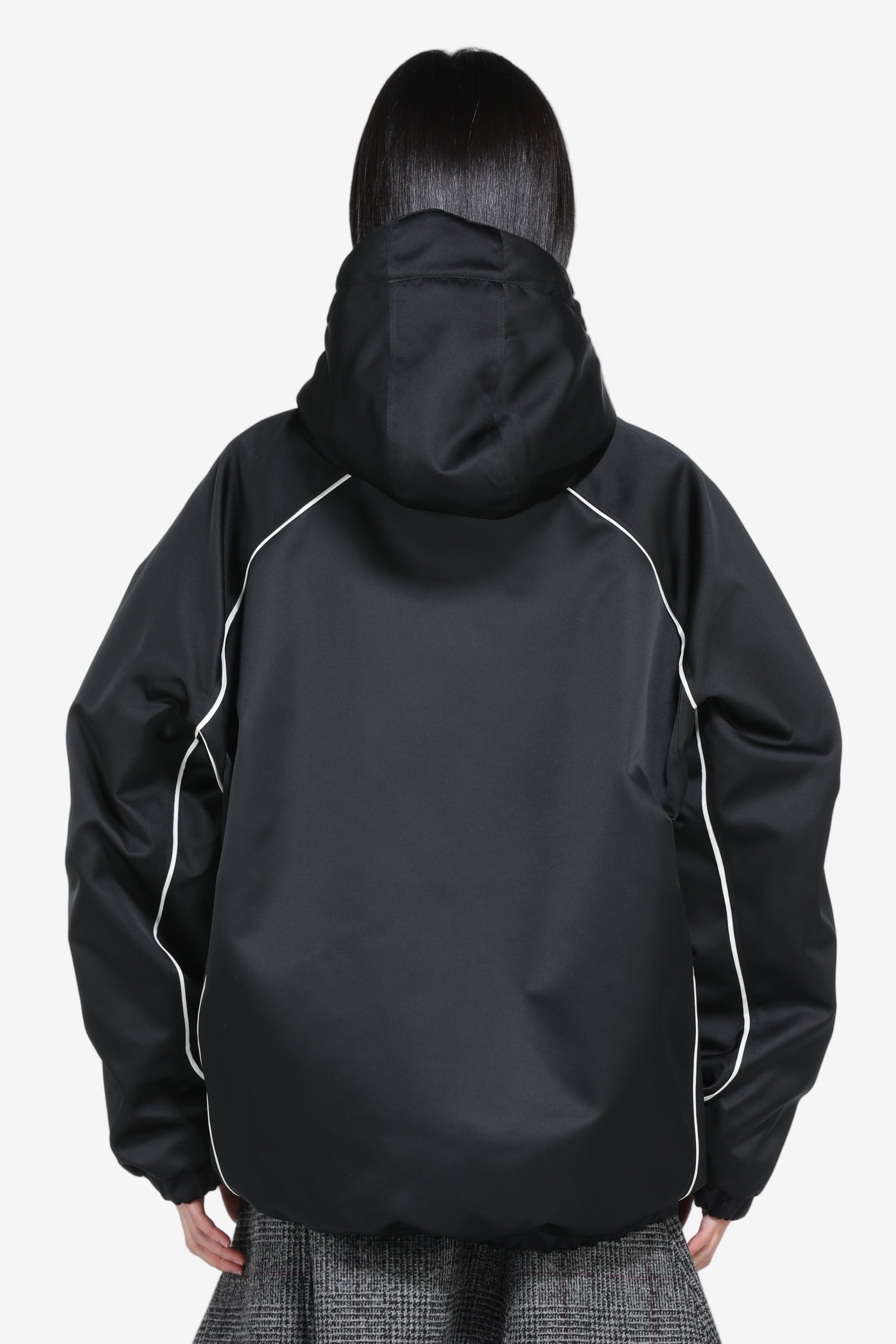 Bomber jacket with hood and faux fur lining