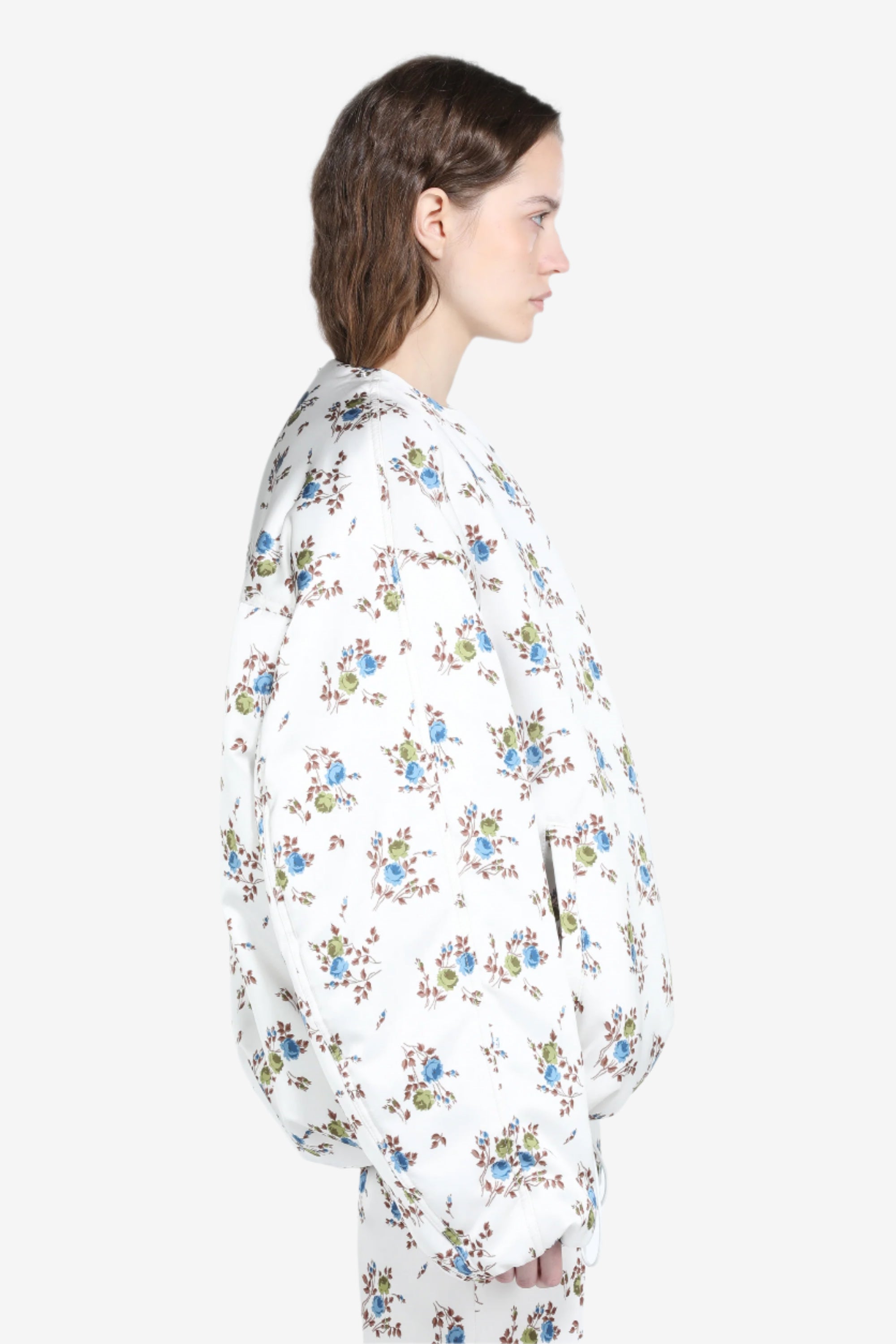 Padded bomber jacket with floral print