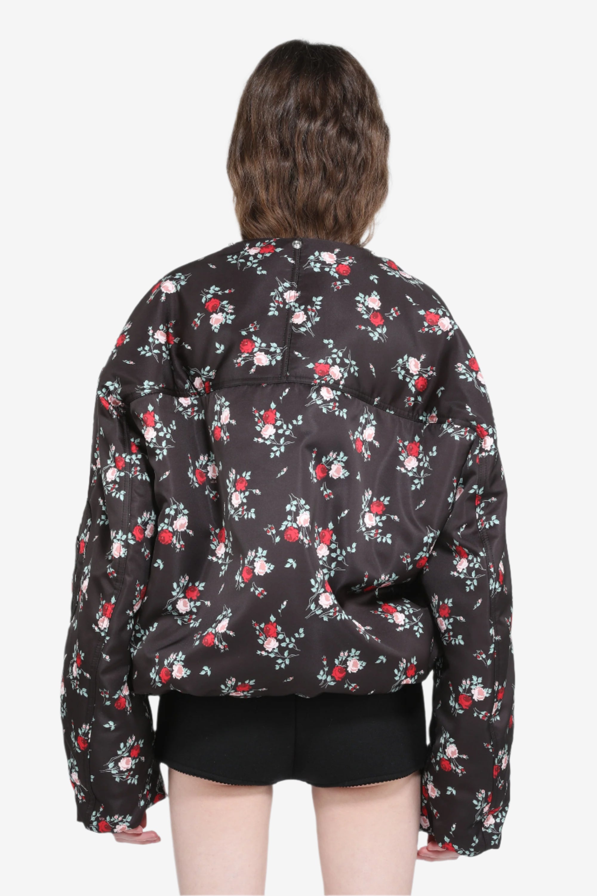 Padded bomber jacket with floral print