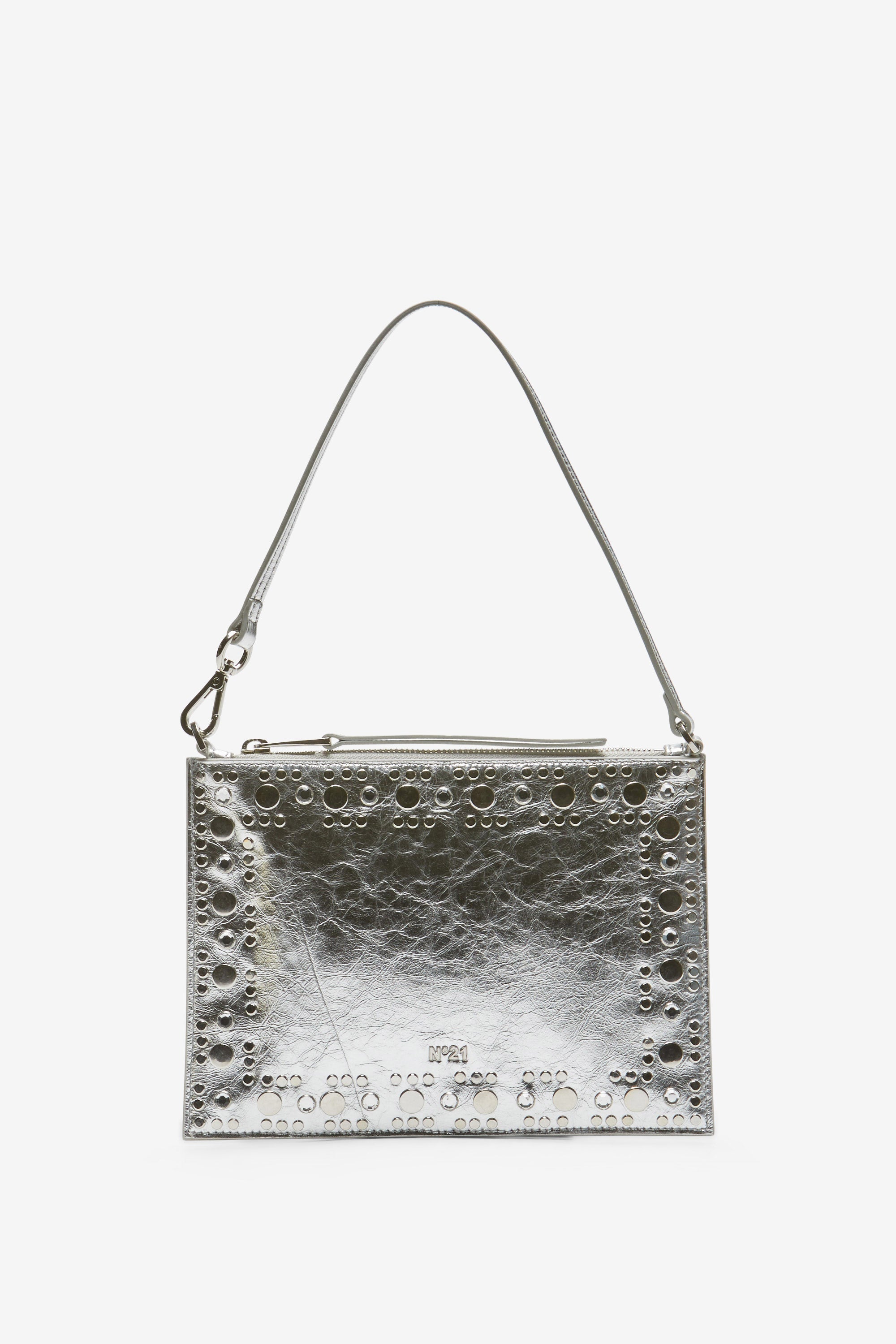 Flat clutch bag with studs