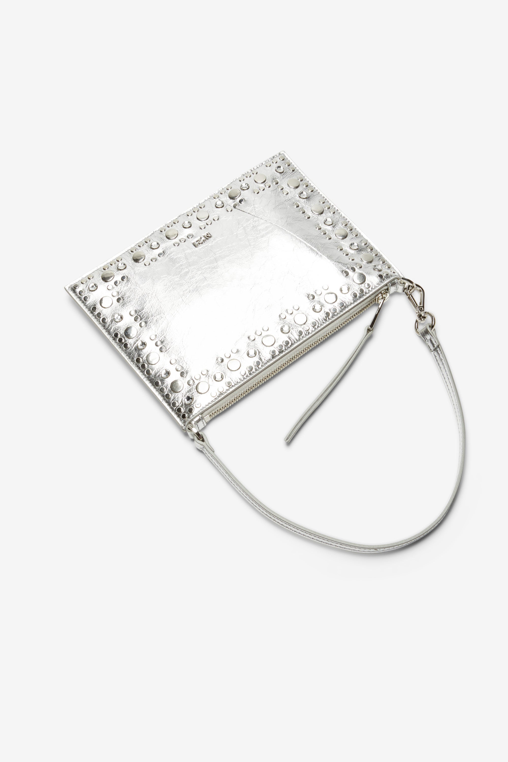 Flat clutch bag with studs