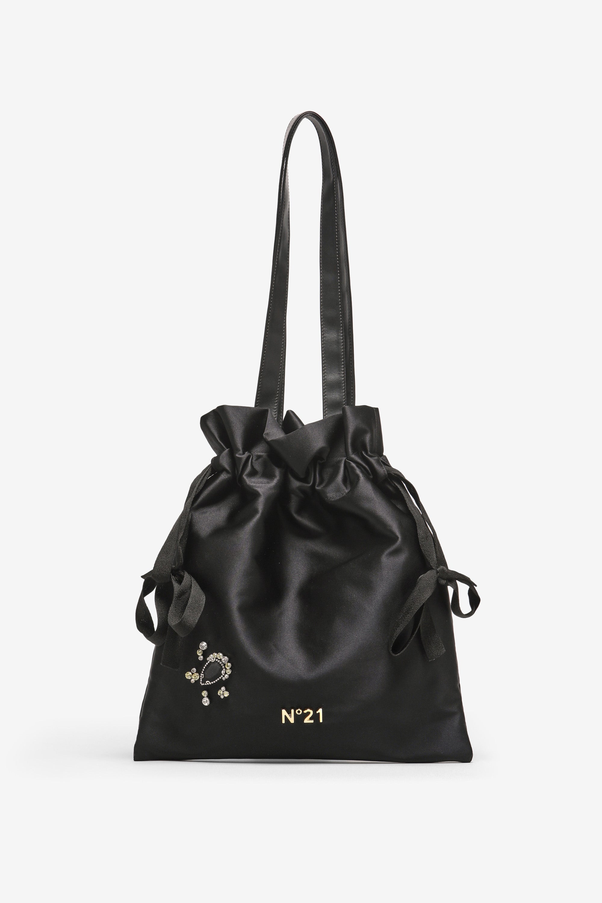 Eva satin bag with jewel details