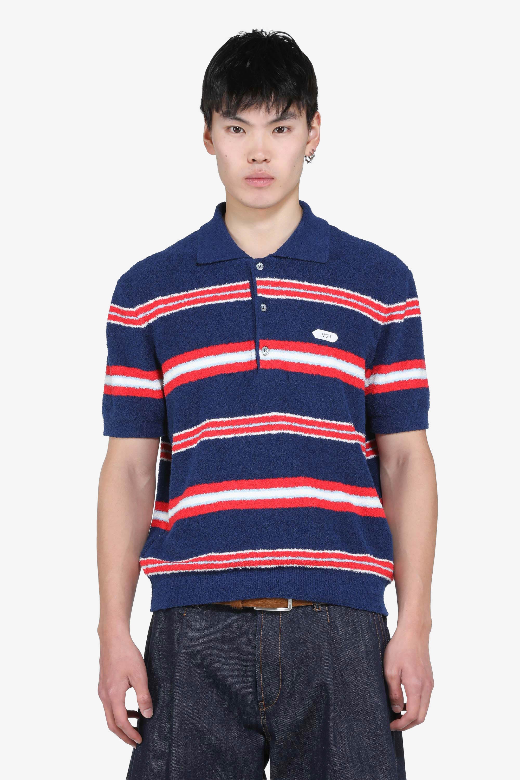 Polo a righe con logo