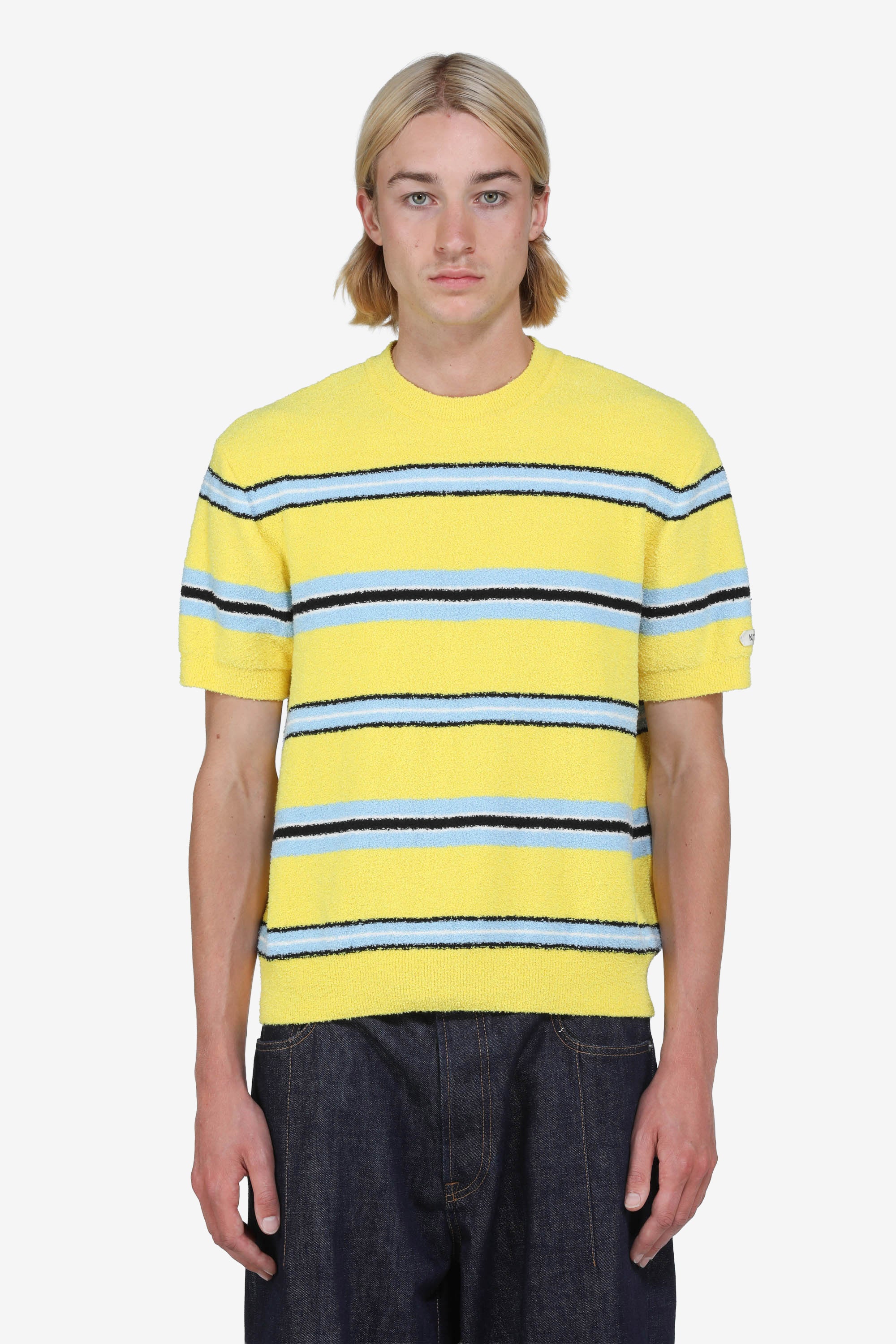 T-shirt a righe con logo