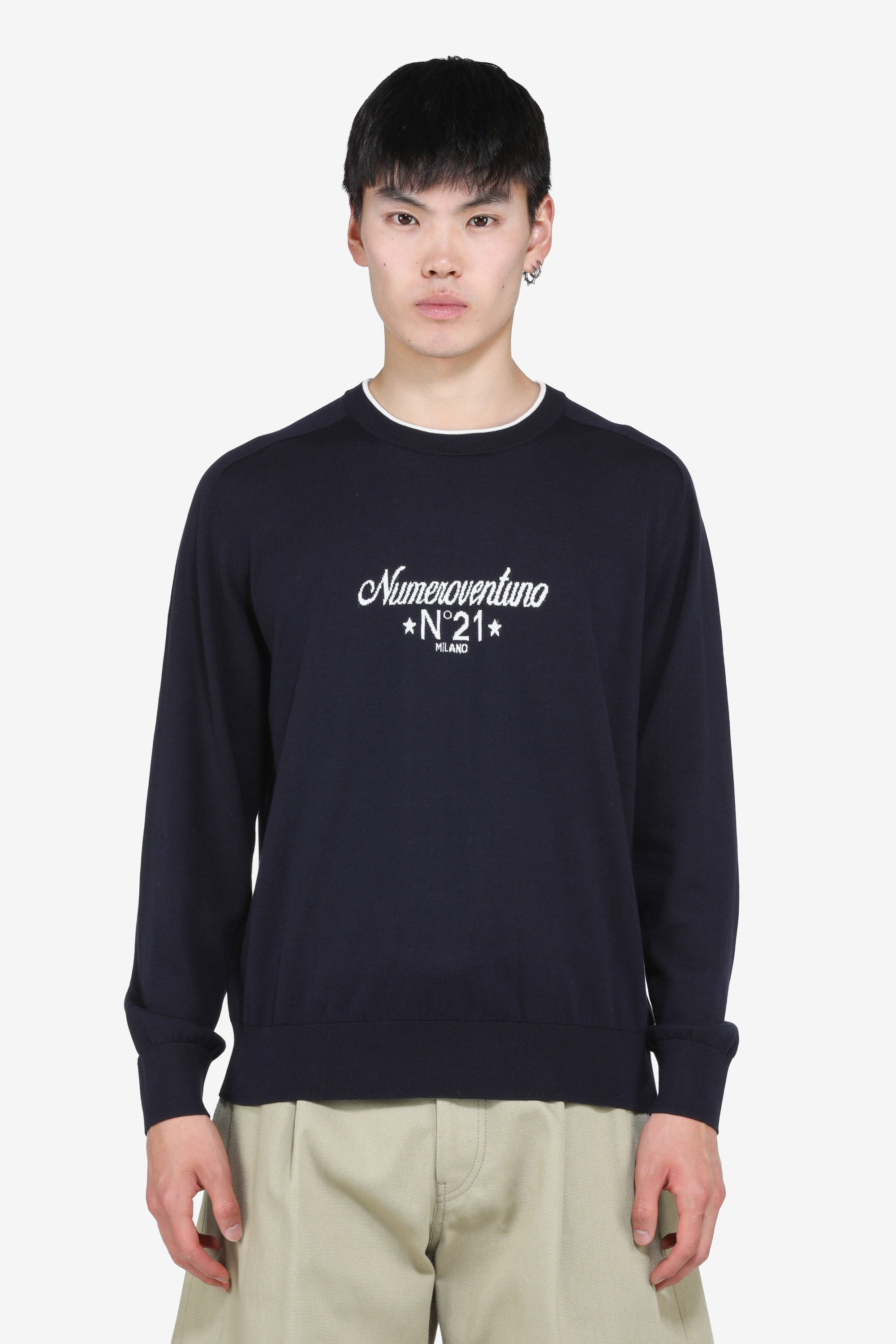 Maglia girocollo a maniche lunghe