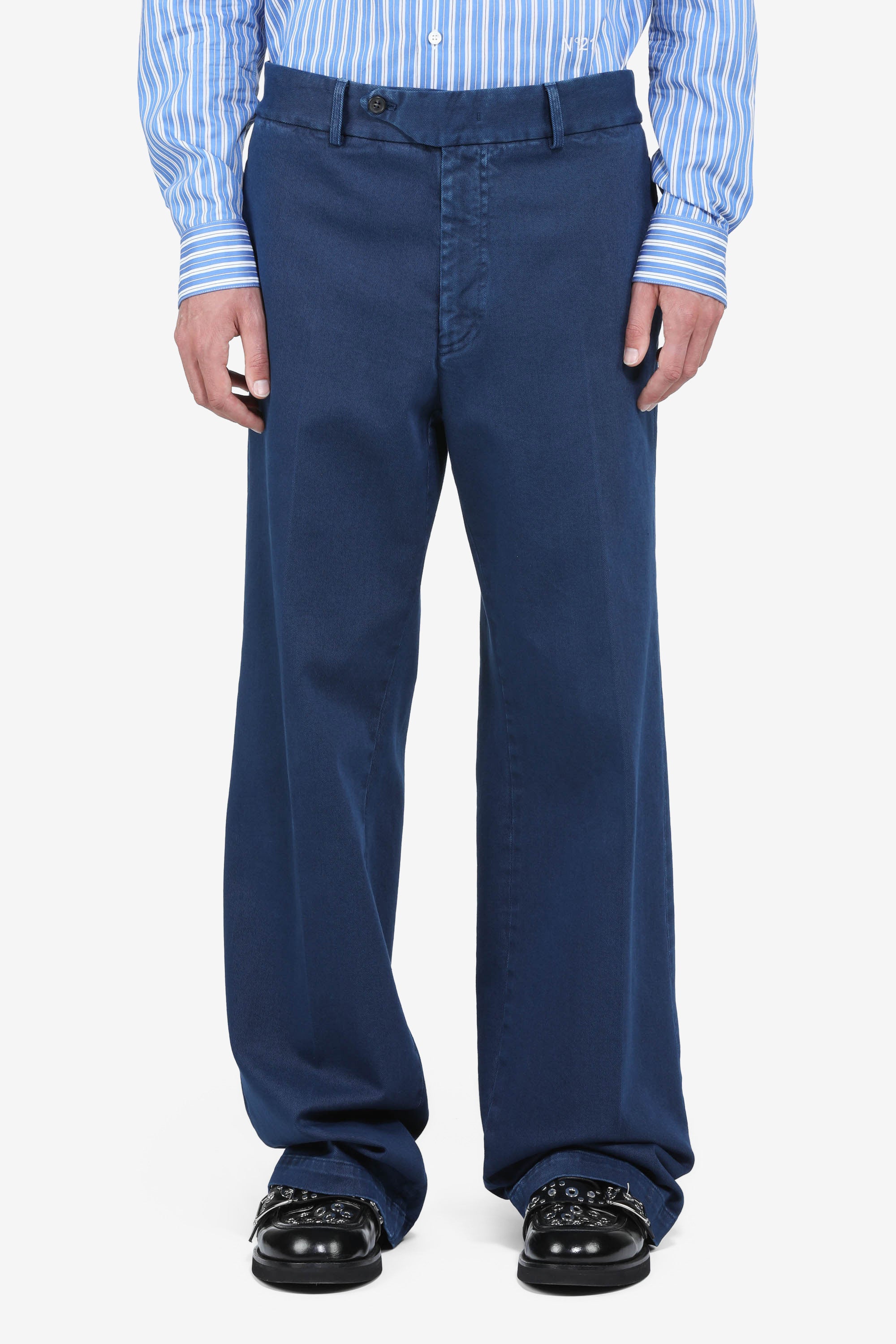 Long straight leg trousers